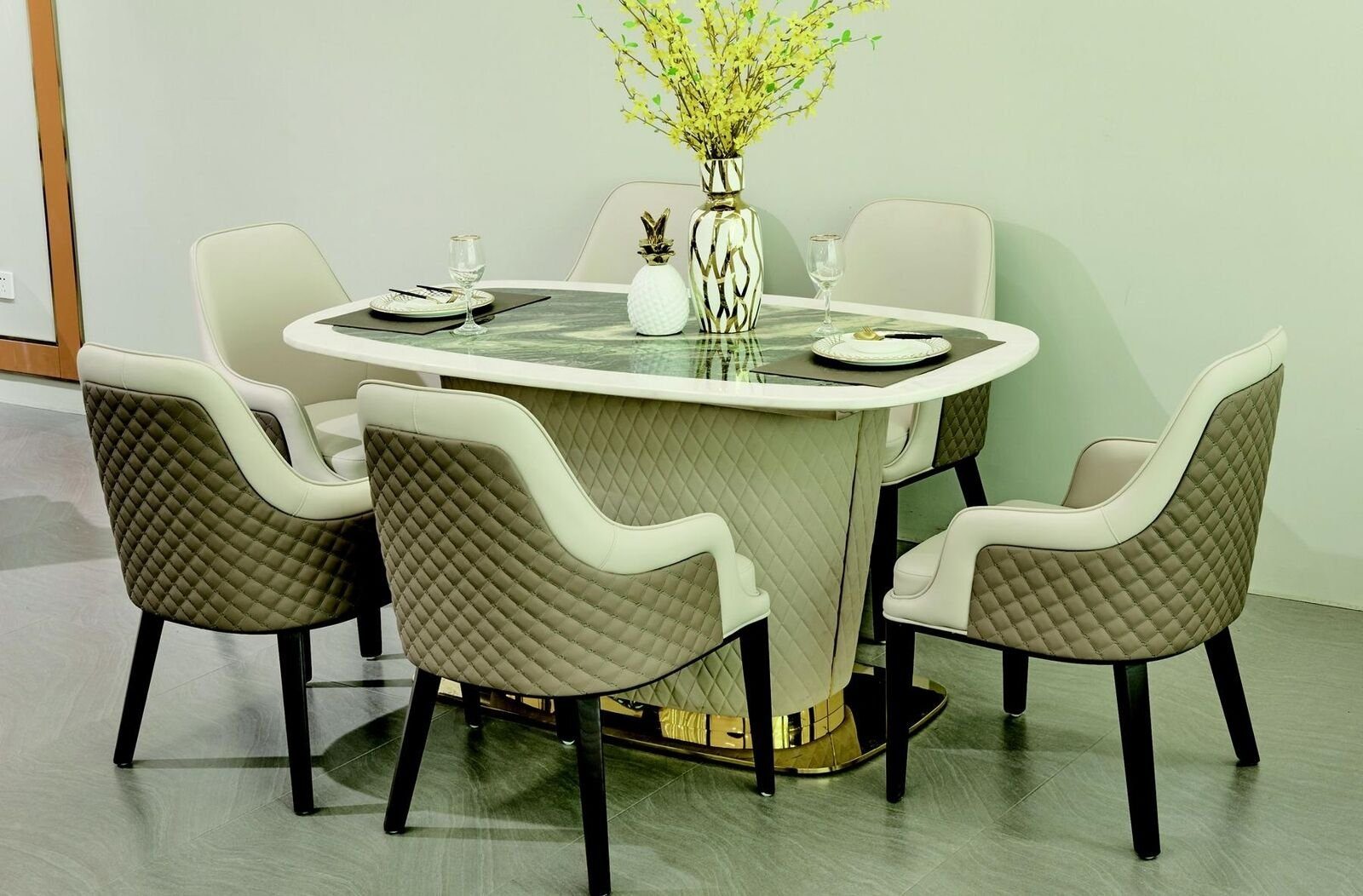 JVmoebel EsszimmerSet, Komplett Set Esstisch + 6 Stühle Esszimmer