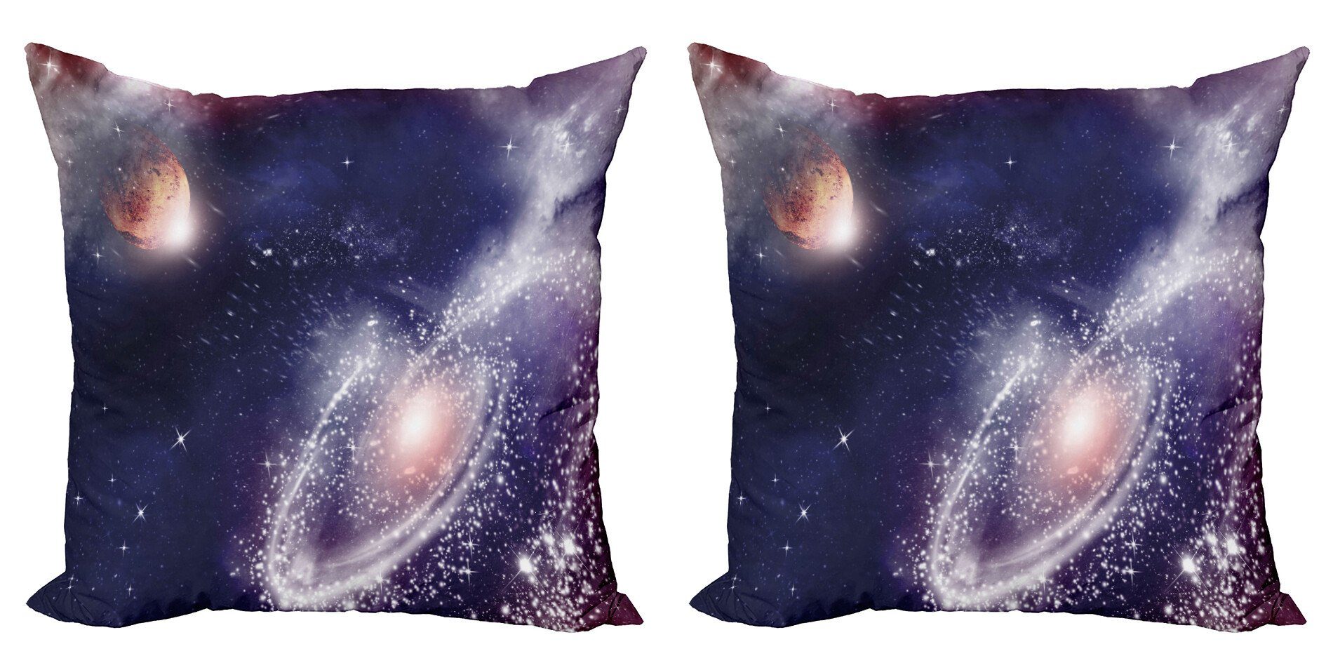 Stück), Accent (2 Kissenbezüge Cosmic Planet Nebula Abakuhaus Modern Digitaldruck, Doppelseitiger Universum