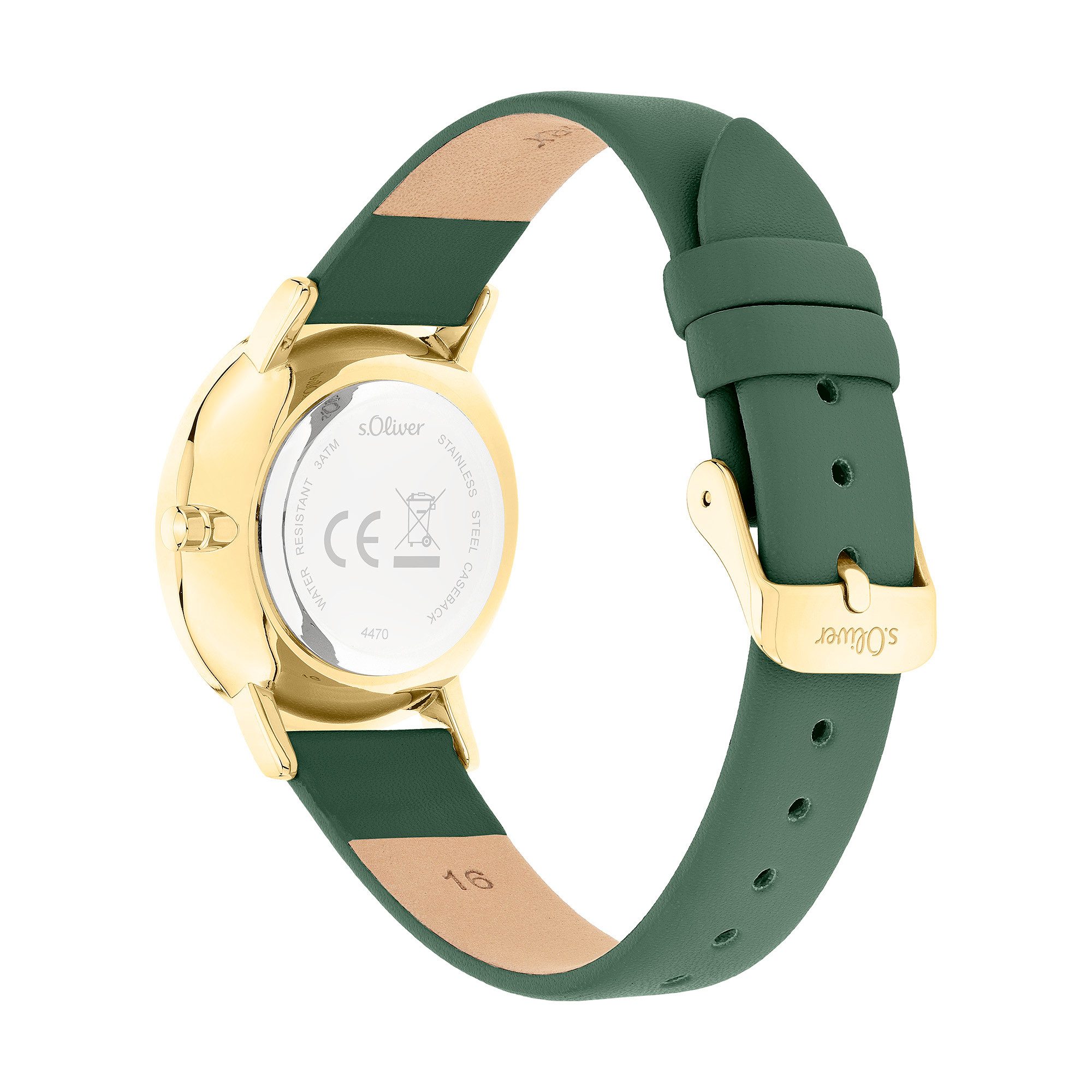 s.Oliver Quarzuhr Modern Basics SO-4470-LQ, Armbanduhr, Damenuhr, analog