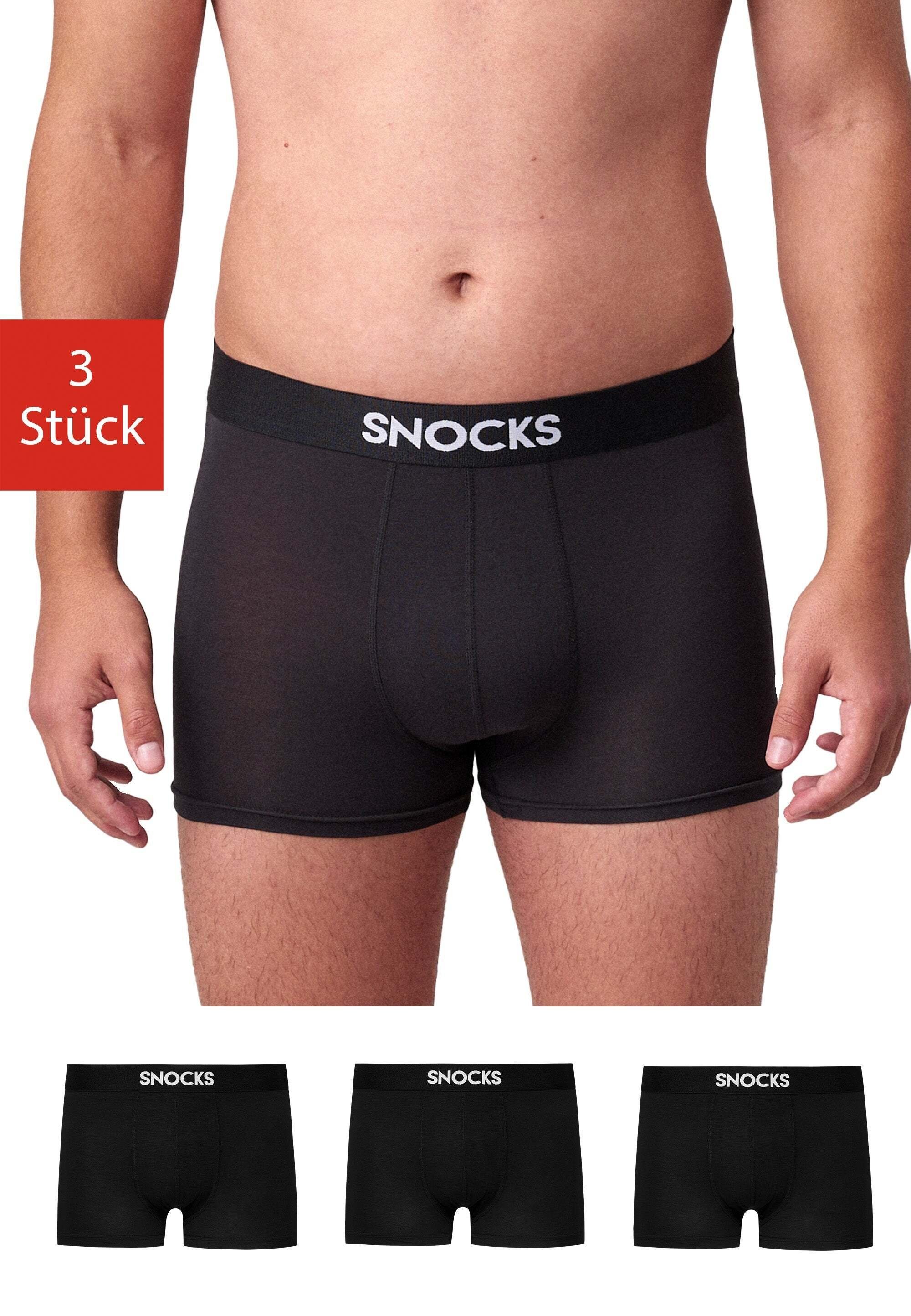 SNOCKS Boxershorts aus Lenzing Modal Enge Pants Herren Unterhose (3-St) besonders weich und angenehm auf der Haut