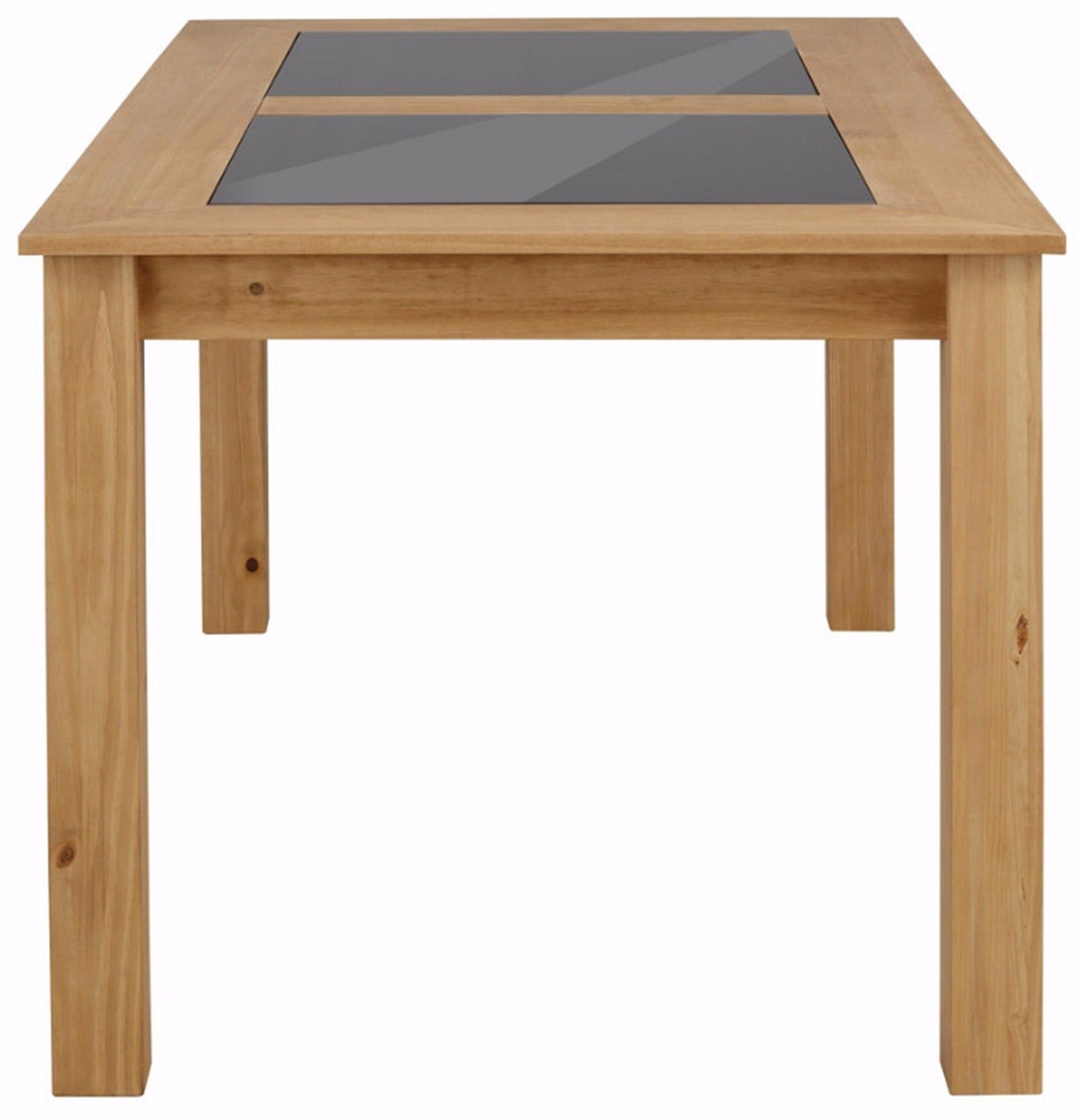 loft24 Esstisch Zamora, aus FSC®-zertifizierter Kiefer, mit Glasplatten, Breite 180 cm