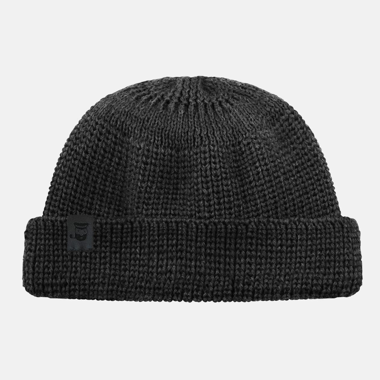 HANSEHELD Strickmütze Seebär Dockermütze Seemannsmütze kurz flach GOTS - Made in Germany