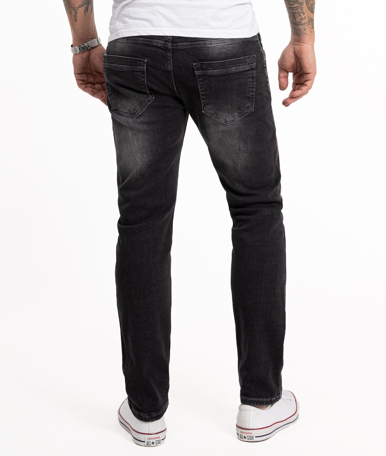 Rock Creek Regular-fit-Jeans Herren Jeans Stonewashed Dunkelgrau RC-2273