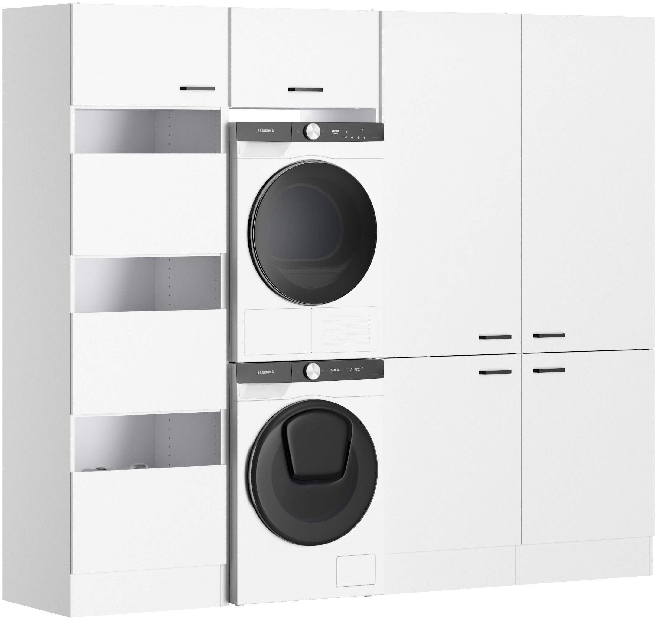 OPTIFIT Mehrzweckschrank-Set OPTImulti, Breite 243,2 cm, clevere Schrankinnenausstattung, Waschsäule