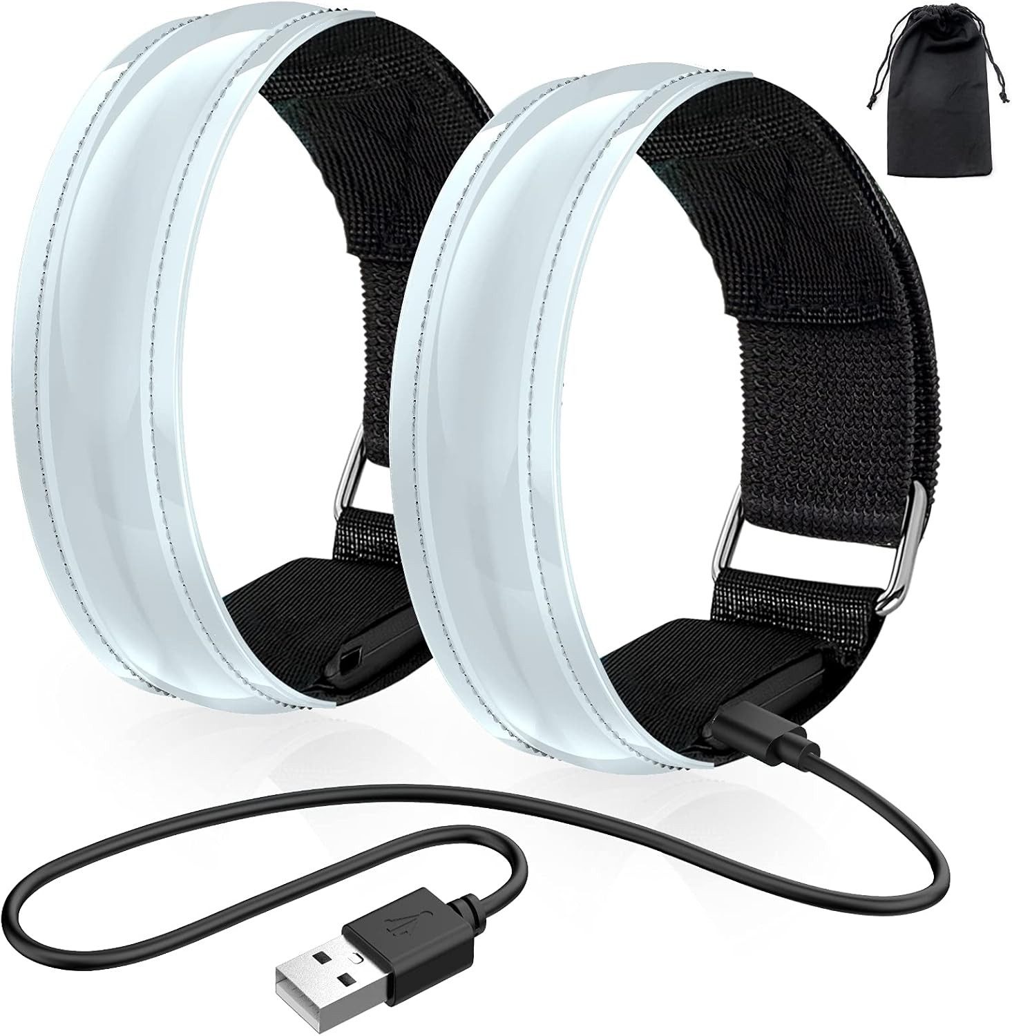 FELIXLEO LED Armband 2 Stk aufladbar USB Reflektorband Joggen Sport (1-tlg)