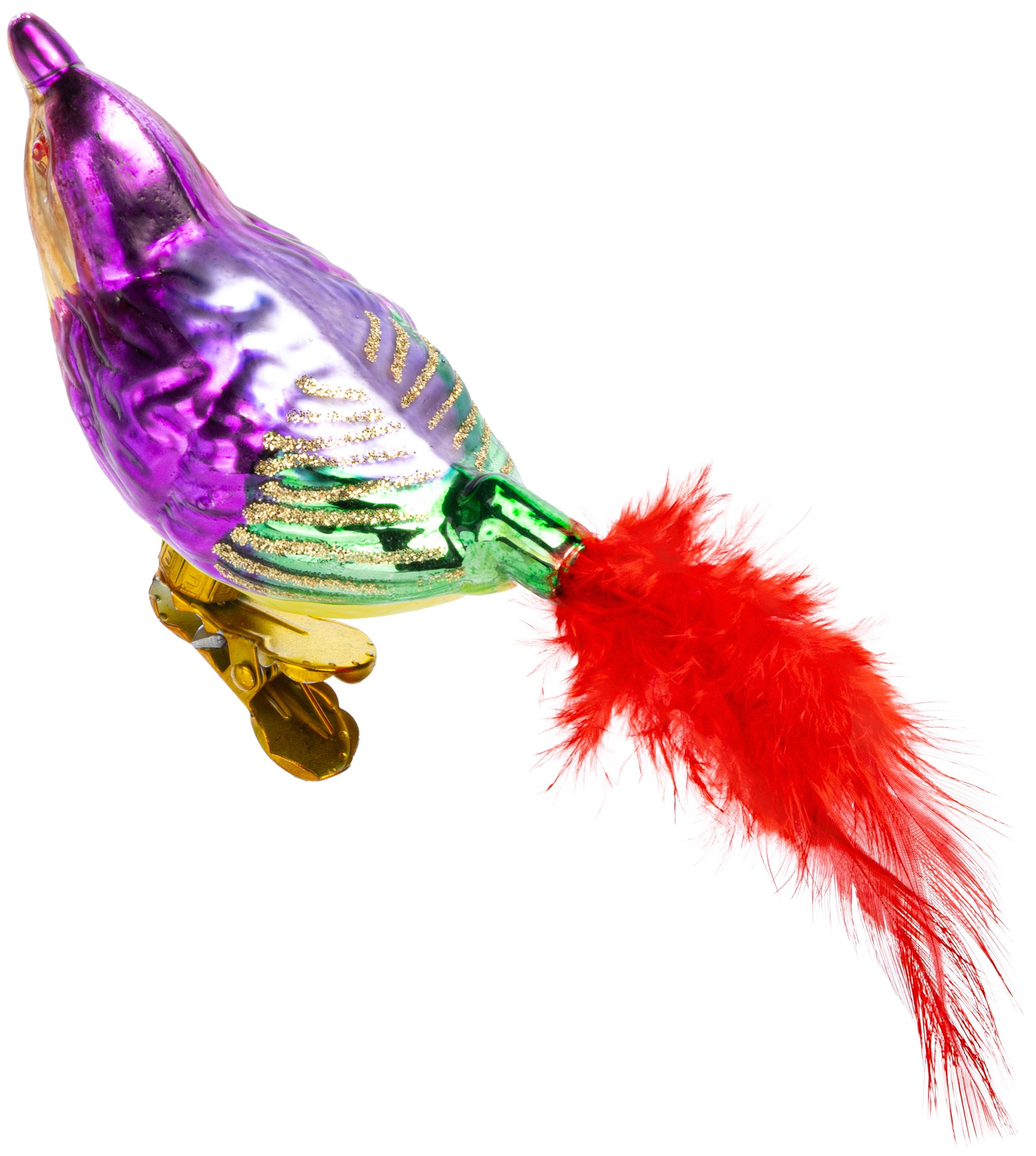 SIKORA Christbaumschmuck Clip Vogel besondere Weihnachtskugel Glas Anhänger – BS196, Christbaumschmuck Deko - traditionell, witzig & außergewöhnlich
