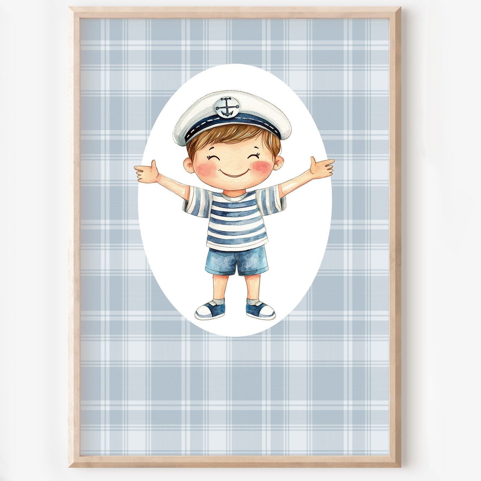 homestyle-accessoires Poster Kinderzimmer Bilderwand 8erSet Bilderset Babyzimmer MATROSE SEEMANN, Hochformat, Künstlerpapier, ohne Rahmen