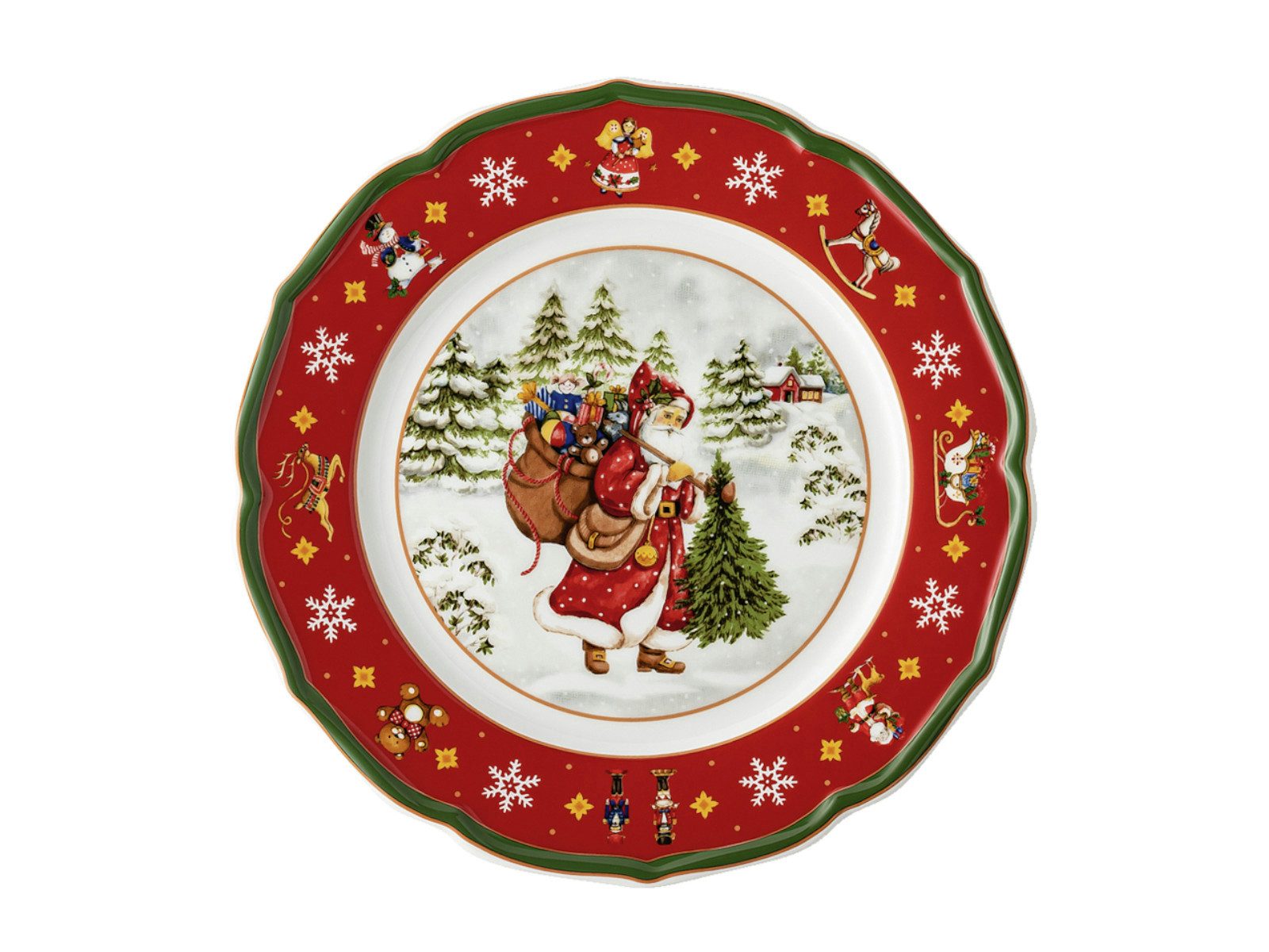 Hutschenreuther Frühstücksteller Happy Wintertime Red Teller flach 22cm, Teller Flach