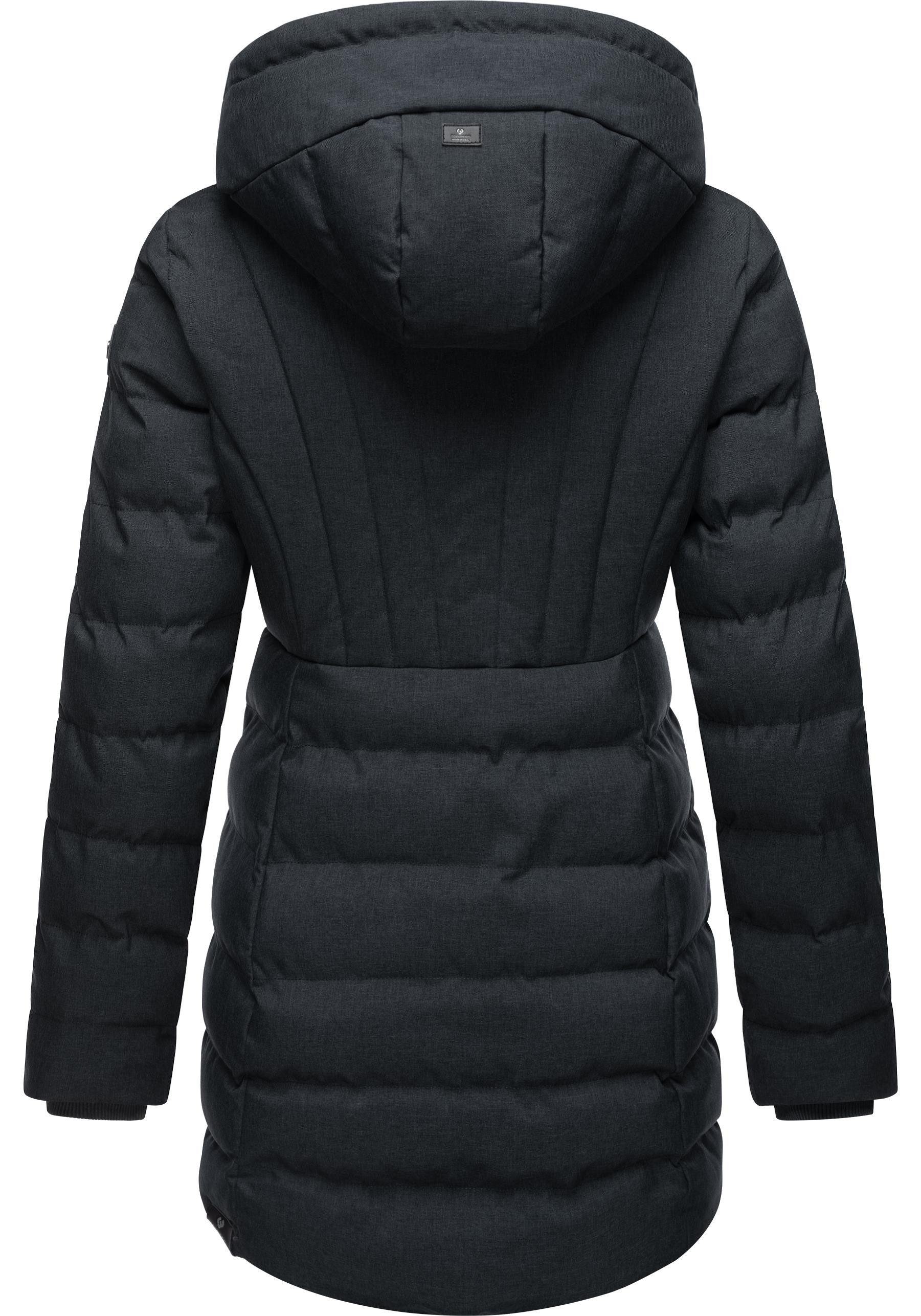 Ragwear Kurzmantel Ashanta Wasserdichter Winterparka mit gefütterter Kapuze