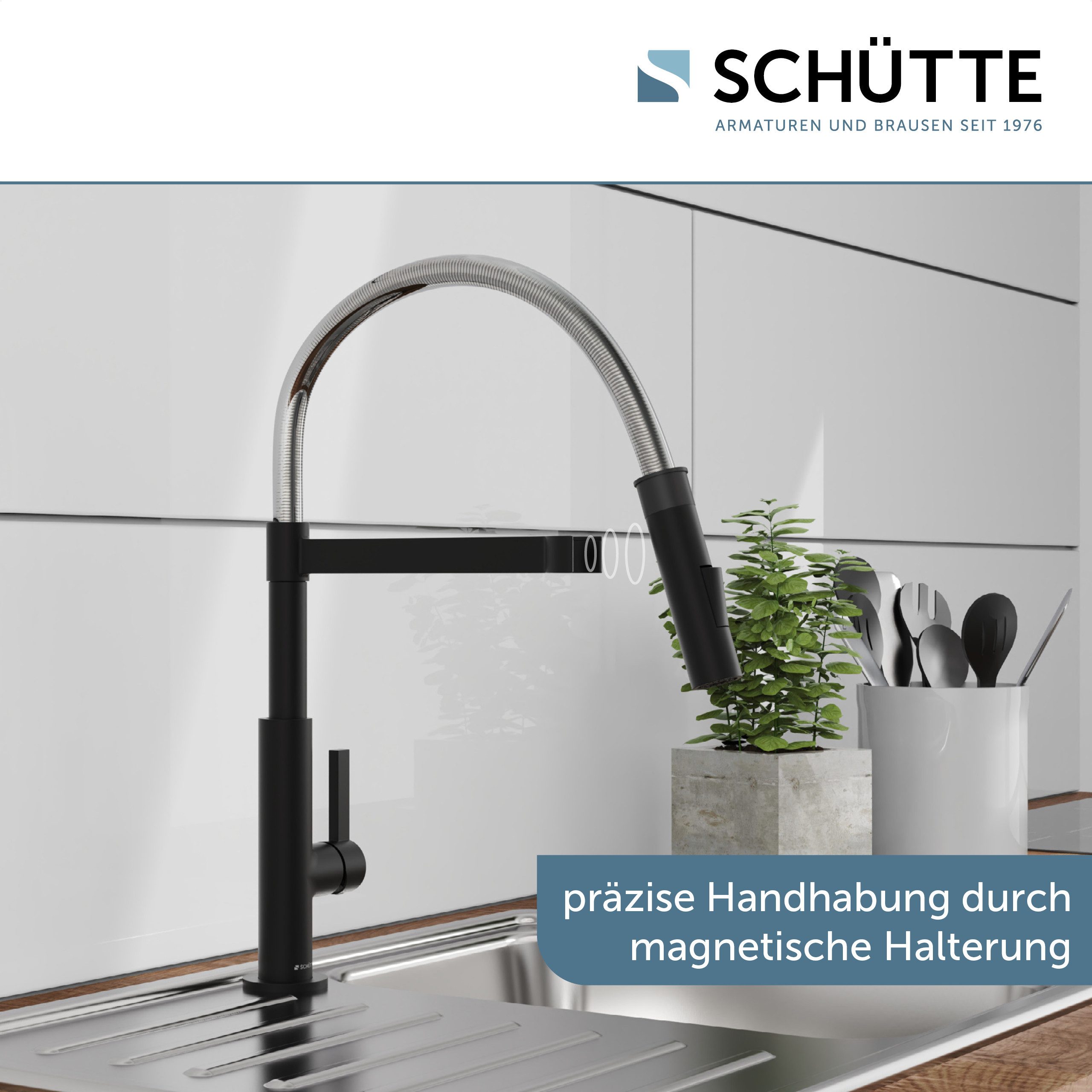 Schütte Spültischarmatur MIAMI energiesparende Cold-Start-Funkt., 360° schwenkbar, 2-fach verstellbar
