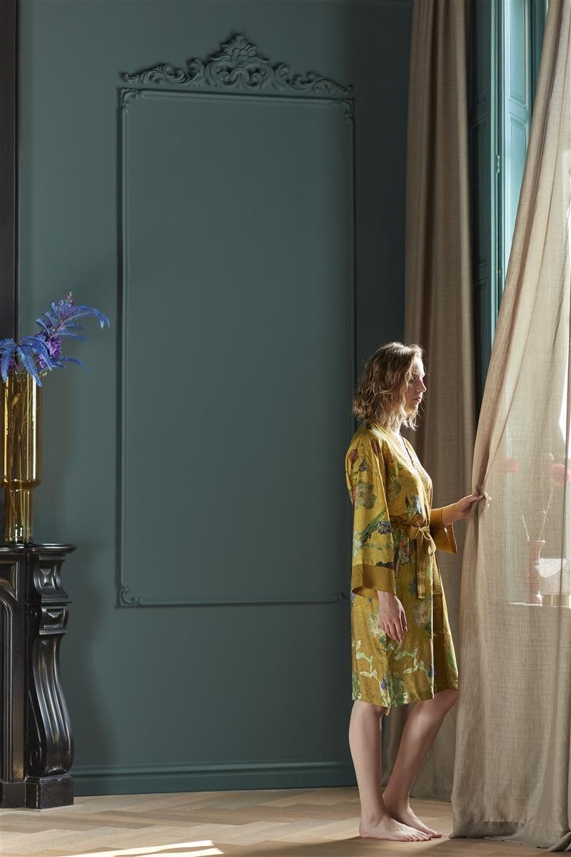 Beddinghouse x Van Gogh Museum Bademantel Partout des Fleurs Kimono_Gold_UV_UV_S/M S/M S/M, Gürtel, Bademantel Damen und Herren Morgenmantel Frottee