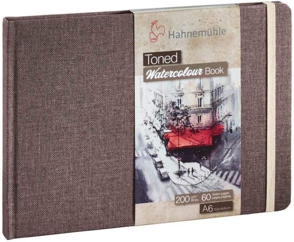 Hahnemühle Aquarellpapier Toned Watercolour Book A6, Landschaftsformat, 200g/m², 60 Seiten