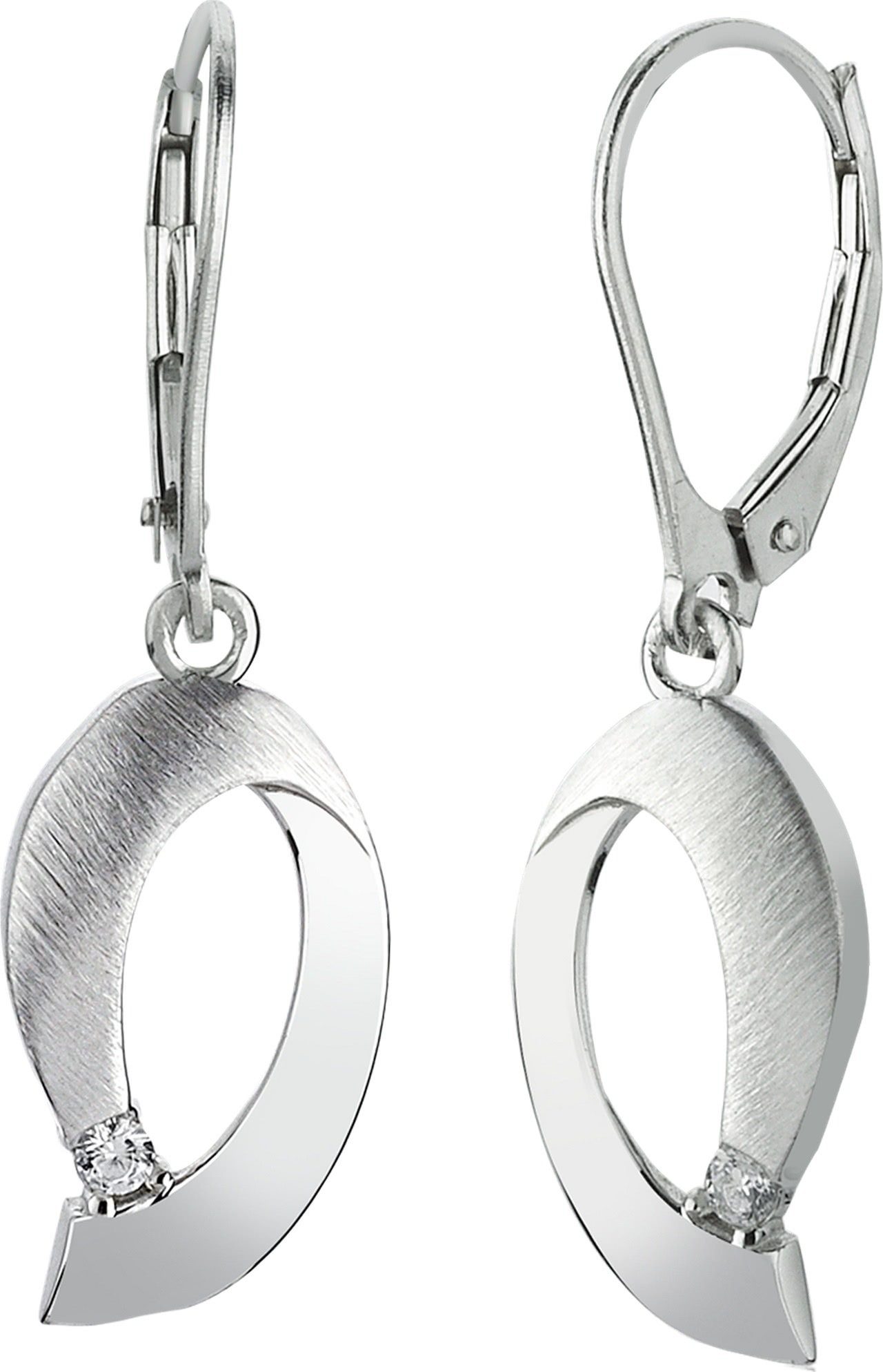 Balia Paar Ohrhänger Balia Damen Ohrringe matt und poliert (Ohrhänger), Damen Ohrhänger Eleganz aus 925 Sterling Silber, Länge ca. 3,5cm