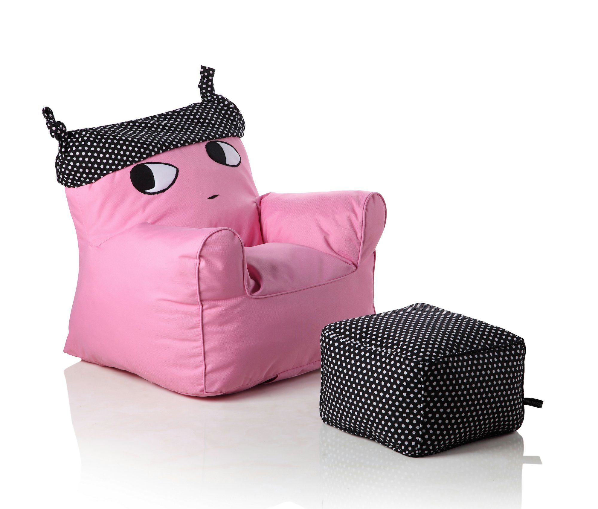 Sweety-Toys Kindersessel Sweety Toys 12183 Kindersessel Set mit Hocker pink mit schwarzem Hut-indoor/outdoor-waterproof