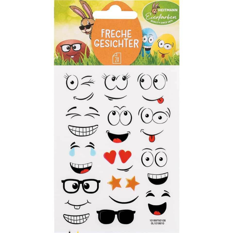 HEITMANN Sticker Ostereier-Sticker Freche Gesichter