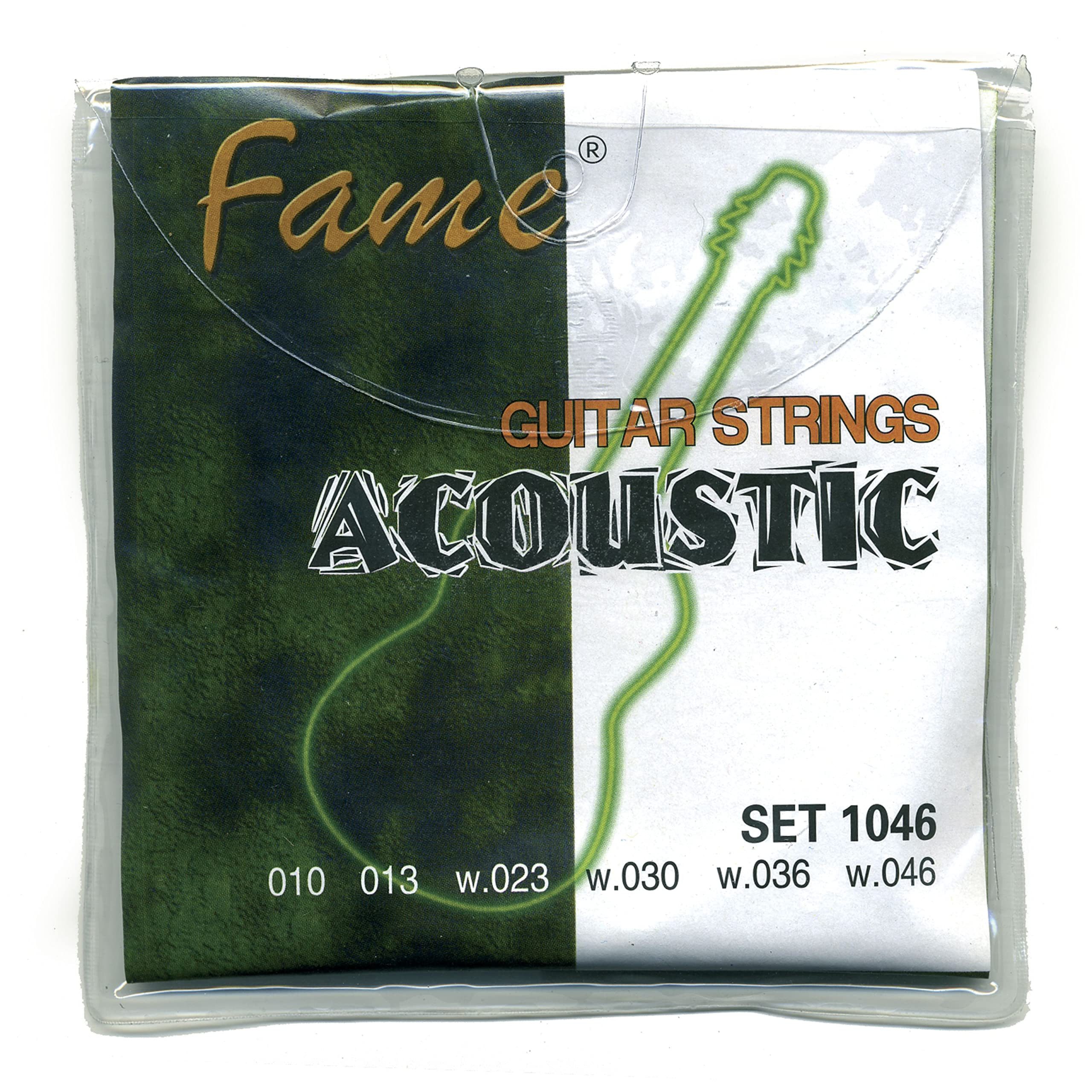 FAME Saiten, (Gitarrensaiten Zubehör für Westerngitarre 6-Saiter Akustik-Gitarre Acoustic Guitar Strings aus Bronze Saitengröße 10-46), Gitarrensaiten, Bronze Akustik-Gitarrensaiten, 6-Saiter