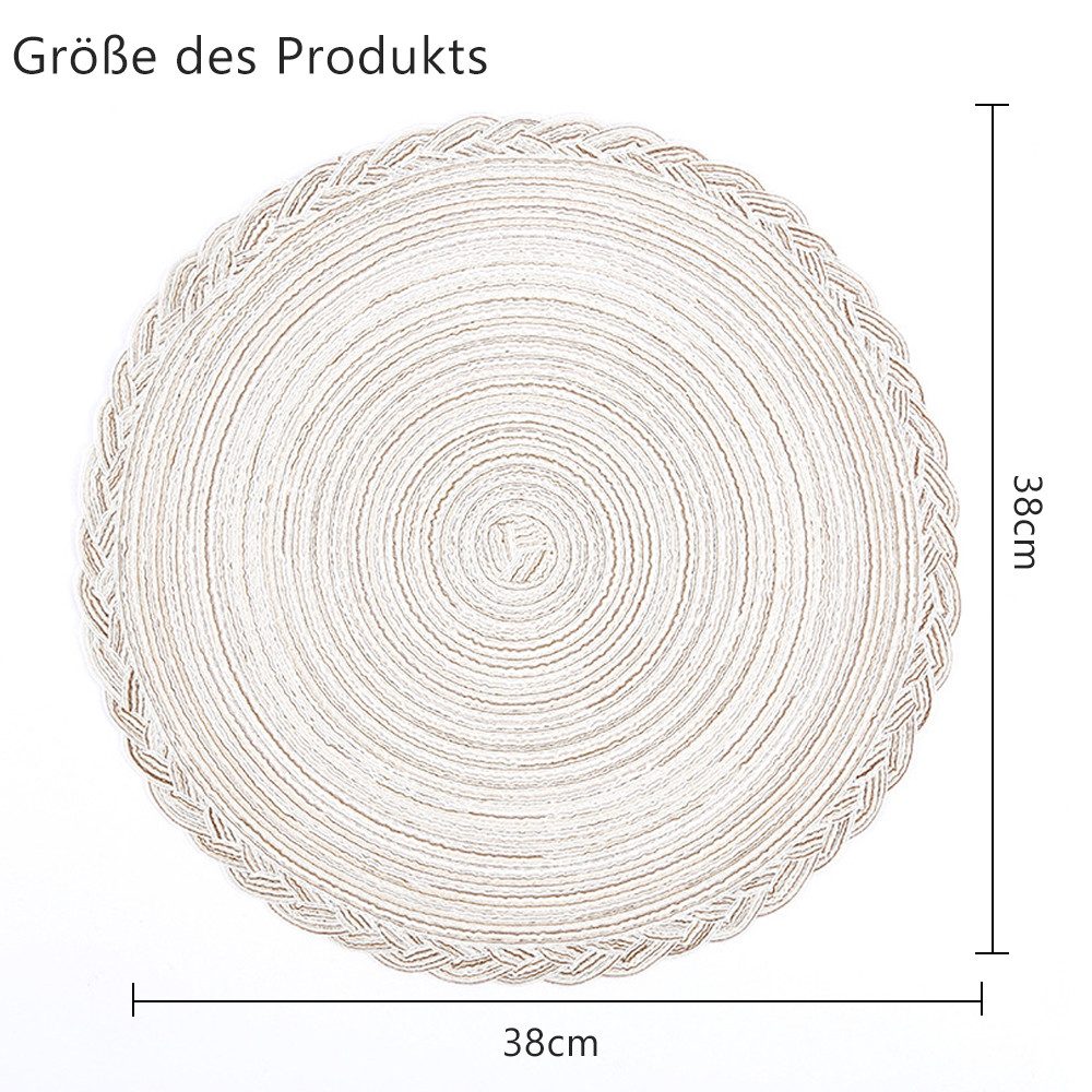 NUODWELL Platzset 6er Set Runde Platzsets Baumwolle,Hitzebeständig Geflocht günstig online kaufen