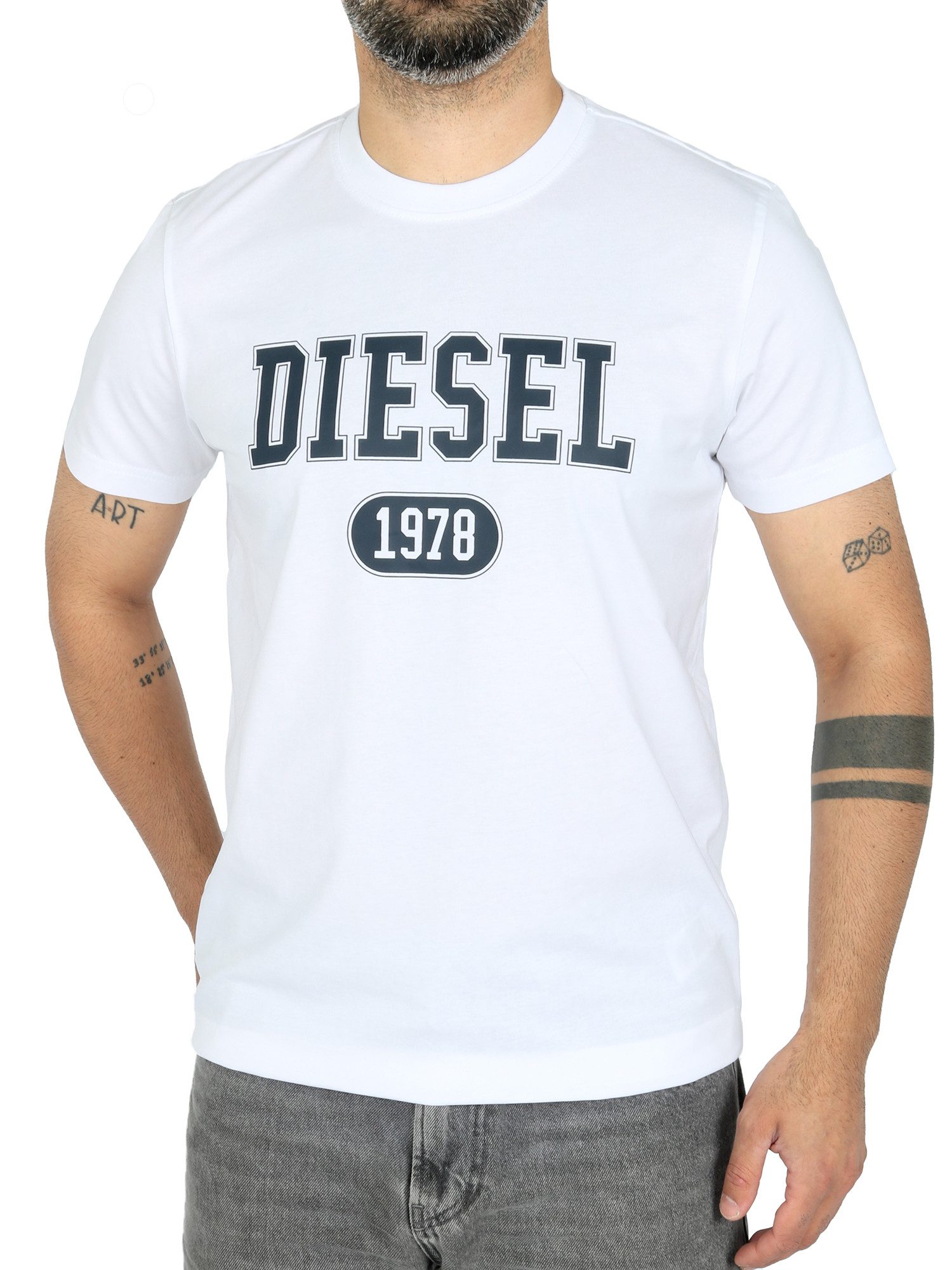 Diesel Rundhalsshirt Slim Fit Logo Shirt günstig online kaufen