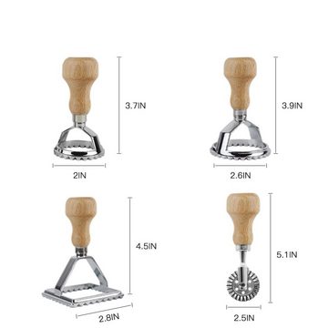 Lubgitsr Ravioliform Ravioli Stempelformer Cutter, Form mit Holzgriff und geriffeltem Rand, (1-tlg)