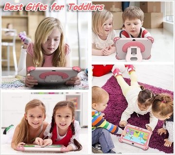 ascrecem Kinder Tablet,mit kindgerechte Hülle Tablets, HD-Display,WiFi Tablet (7.1", 32 GB, OS, Bluetooth, Kindersicherung, vorinstallierte Doppelkamera)