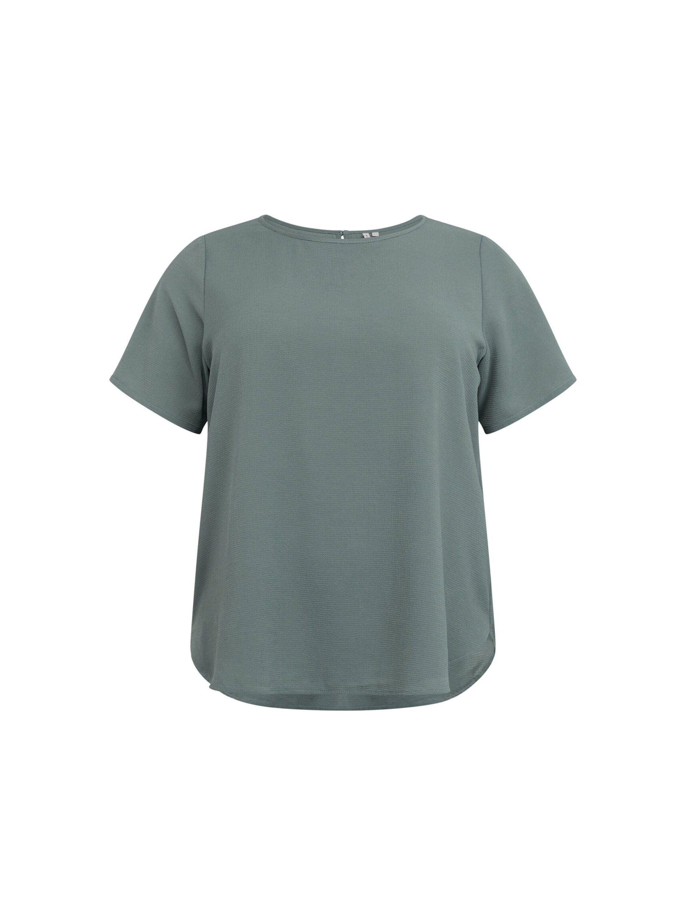 ONLY Carmakoma Damen Bluse - U-Boot Ausschnitt & Knopf Im Nacken - Stylisches Top Für Den Alltag