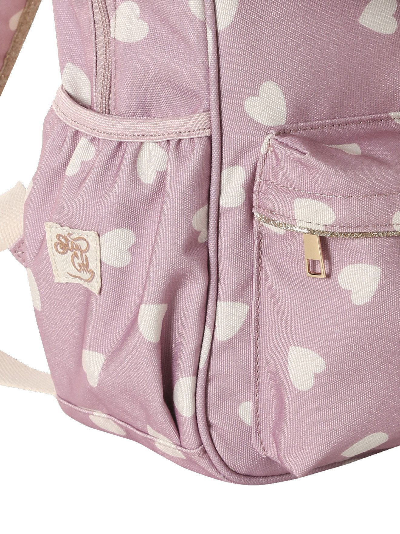 vertbaudet Rucksack Mädchen Grundschul-Rucksack mit Herzen