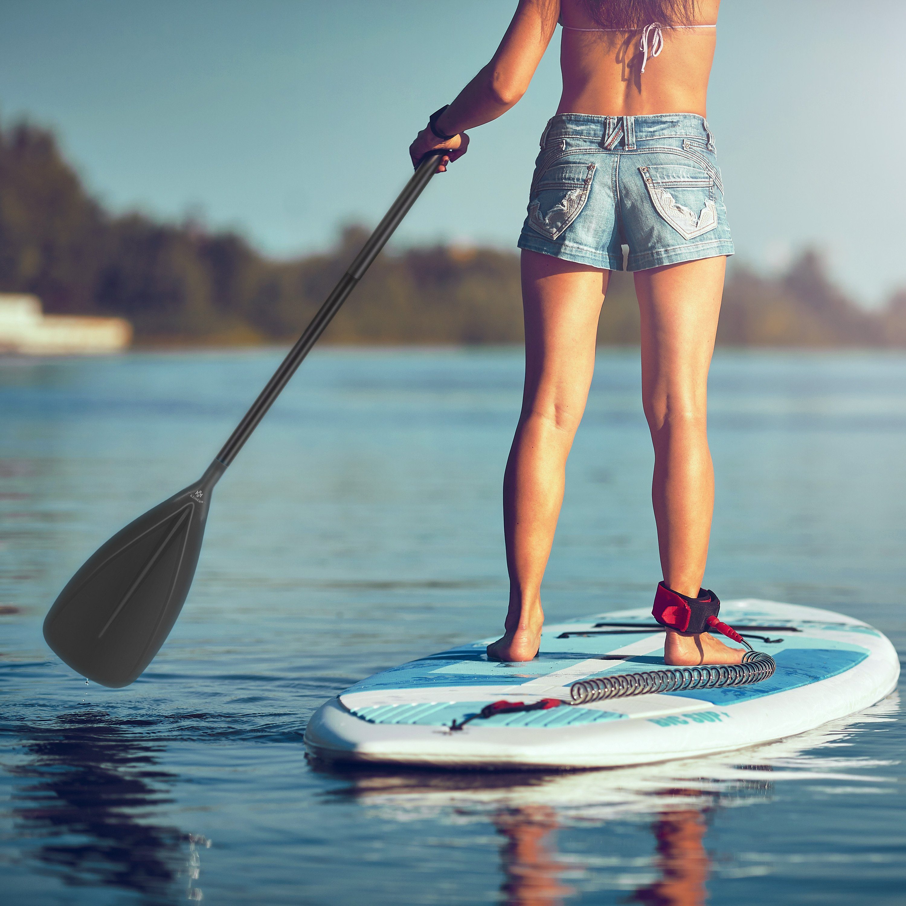 für Stand-Up Kayak Board KESSER schwarz Paddle Paddling SUP SUP-Paddel, 3-teilig