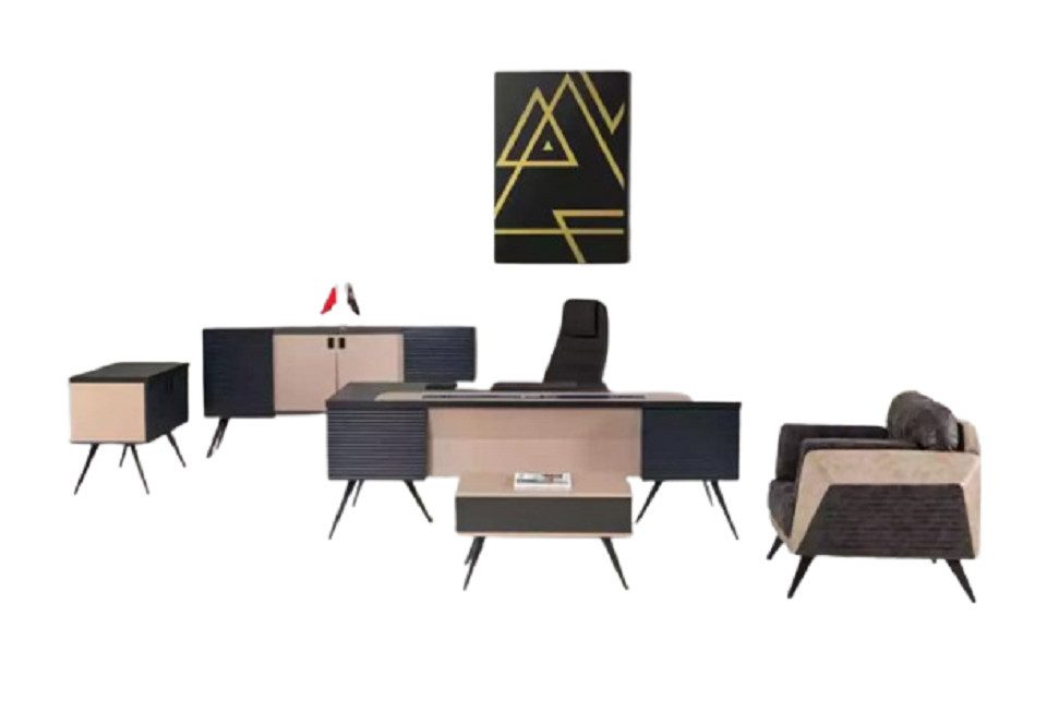 Xlmoebel Büromöbel-Set Hochwertiges Büromöbel-Ensemble mit zeitgemäßem Design:, (4-tlg., Set 4 tlg (Schreibtisch + Couchtisch + Aktenschrank + Büroschrank), Hergestellt in Europa