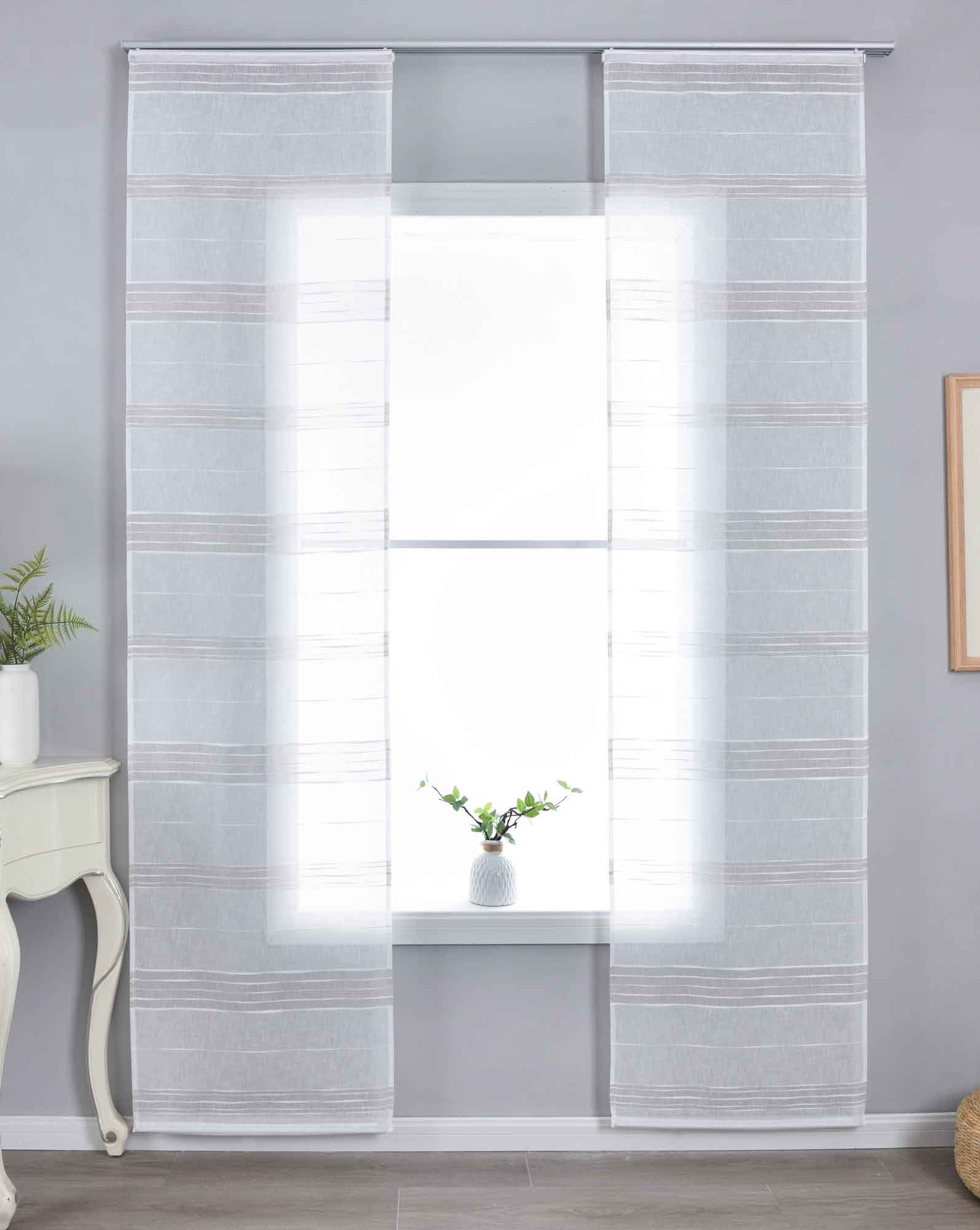 Gardinenbox Gardine (2 St), Ösen, transparent, Leinenstoff, Paneelwagen »Frankfurt« Leinenbindung 202460P-2