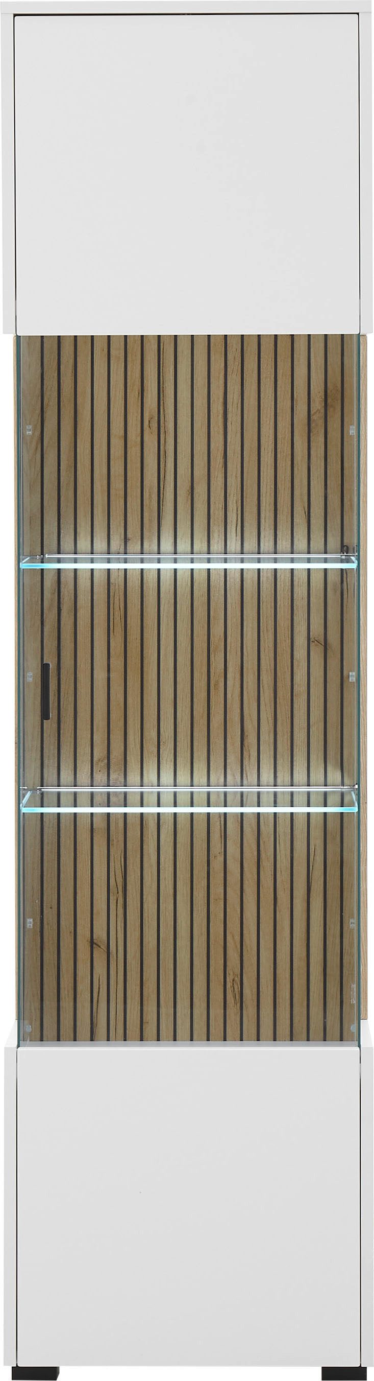 Home affaire Vitrine Hudson in moderner Trendfarbe, Griffe aus Metall (Schwarz), Höhe 180 cm – Bild 4 von 5