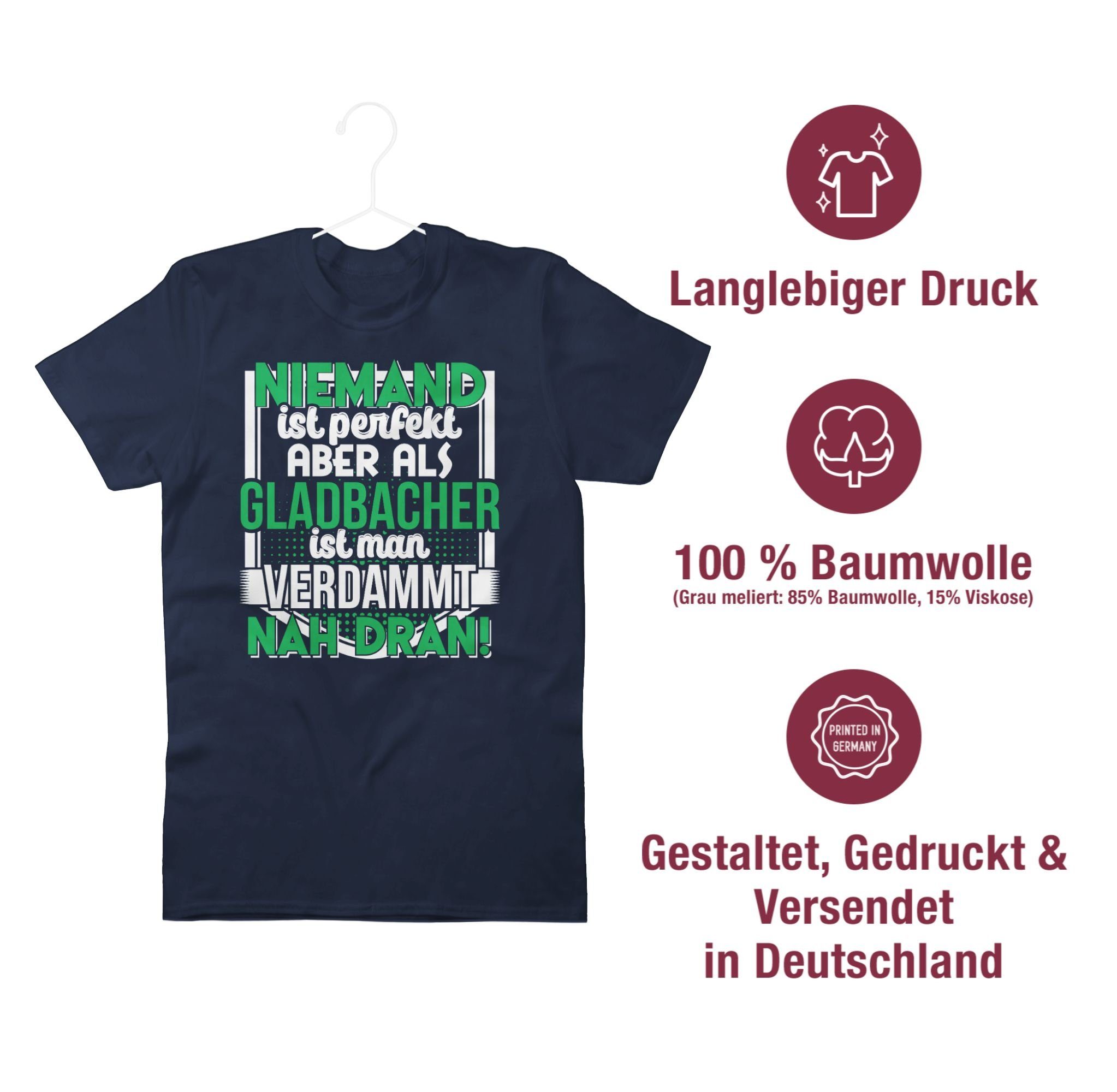 Shirtracer T-Shirt Niemand Blau 02 Gladbacher City und Navy ist perfekt Outfit Stadt