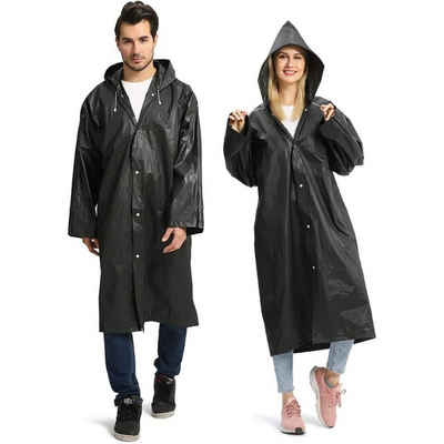 Rnemitery Regenmantel 2 Stück Regenmantel Wasserdicht Regencape Regenjacke für Damen Herren (2-tlg)