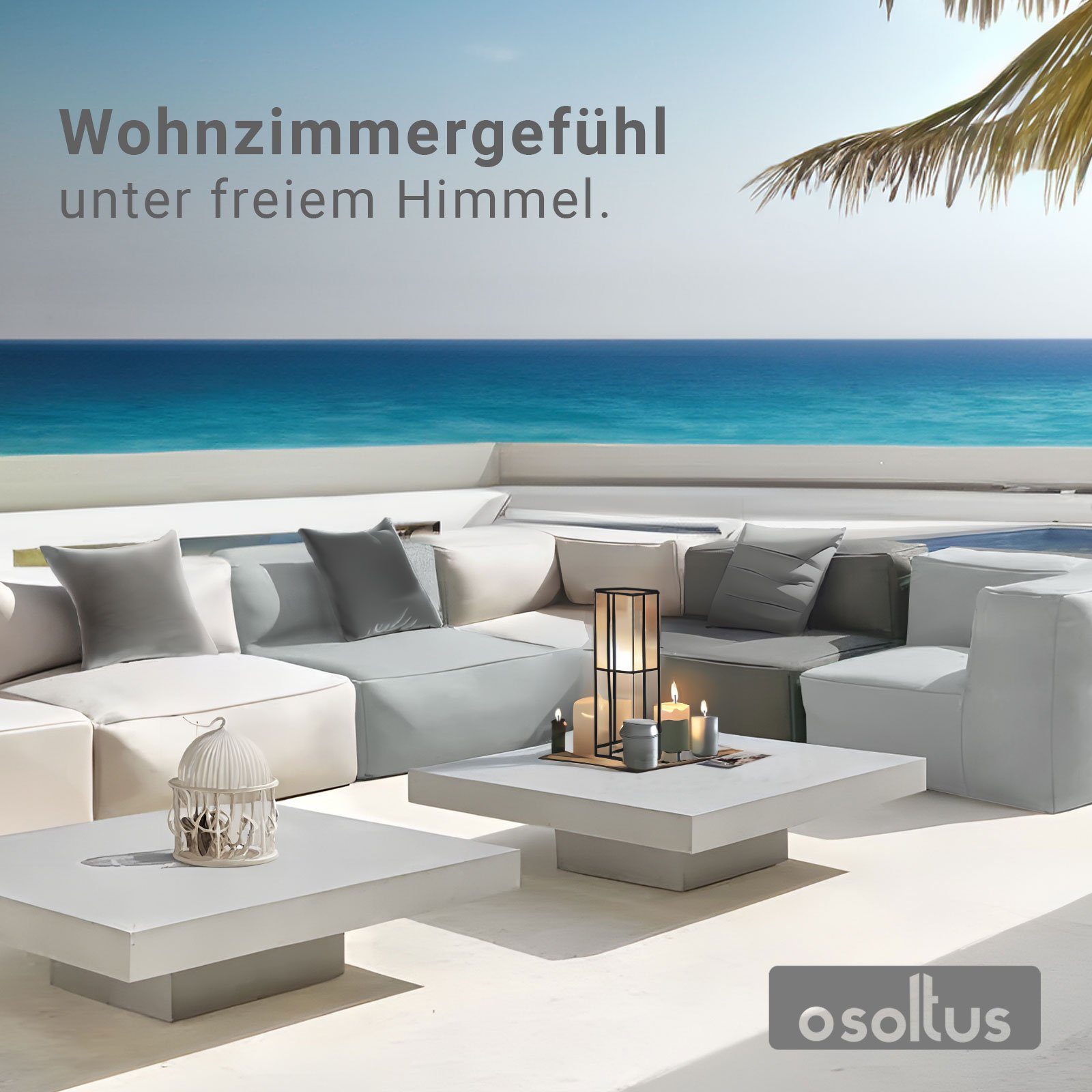 osoltus Garten-Essgruppe osoltus Selma Premium Modular Lounge 3tlg. Axroma Olefin Charcoal Grau