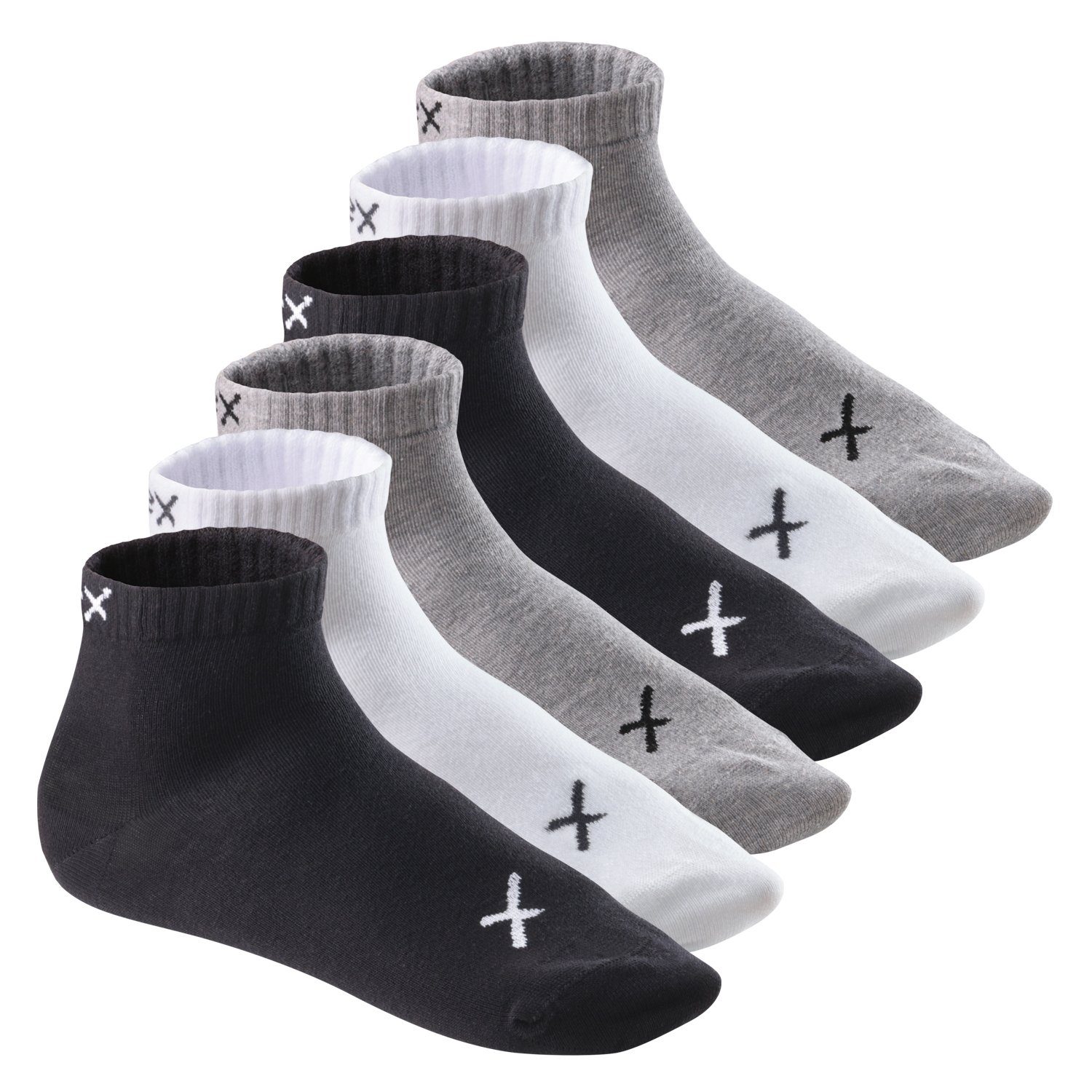 CFLEX Kurzsocken Lifestyle Kurzschaft Socken White Sneaker Herren / / (6 Paar) Black Damen & Grey für