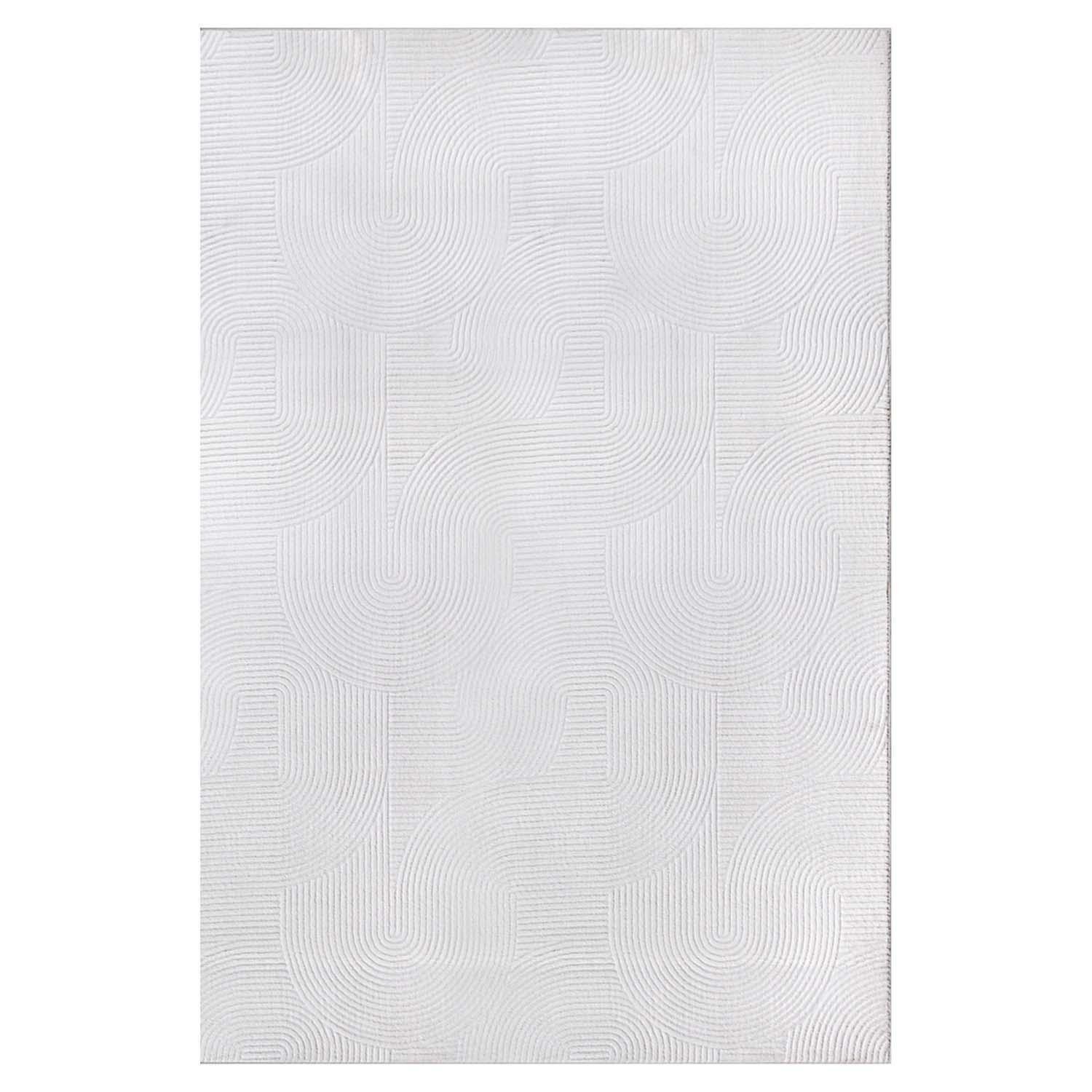 merinos Teppich STILO, 80 x 150 cm, Weiß, Polyester, rechteckig, Höhe: 8 mm