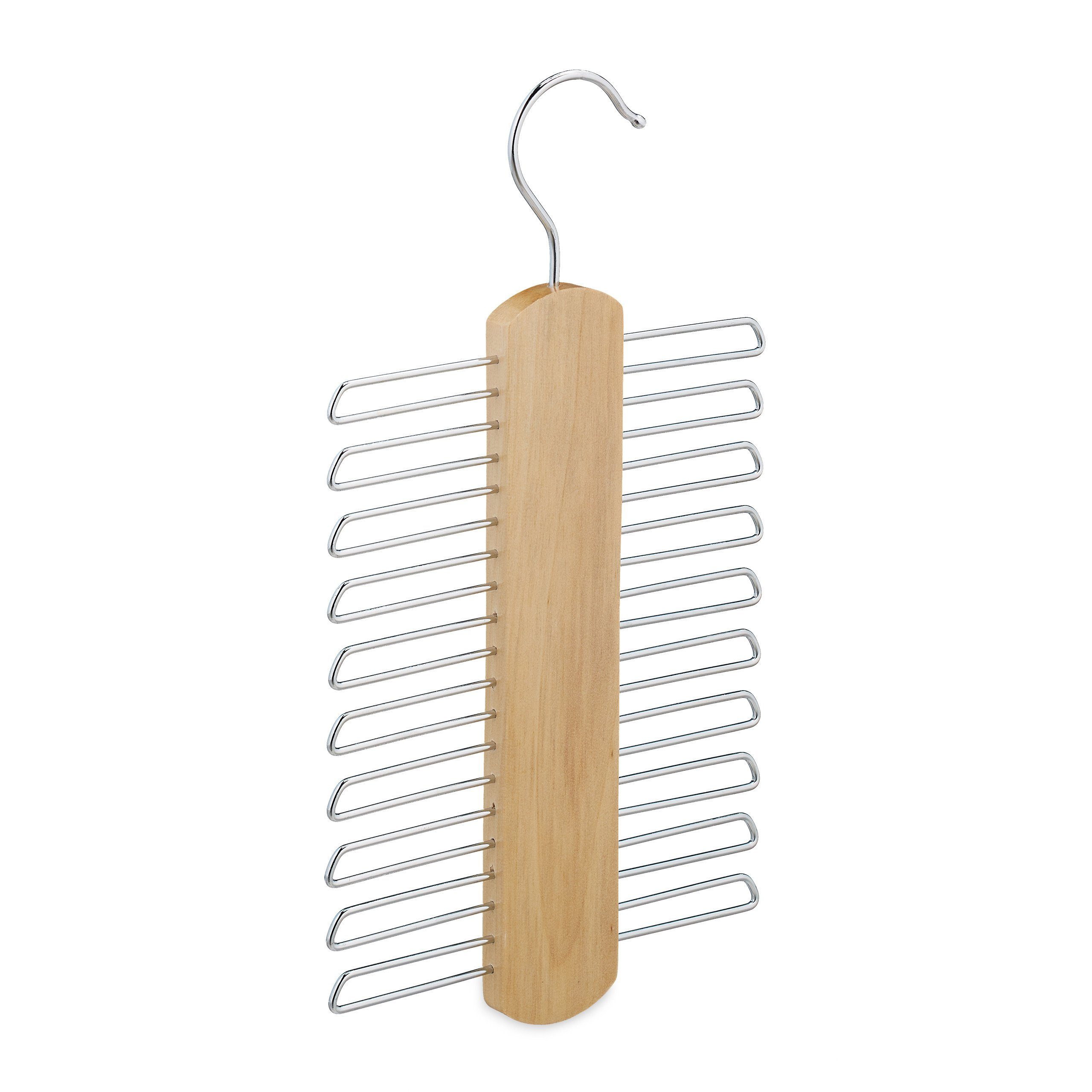 relaxdays Krawattenhalter 2 x Krawattenbügel aus Holz günstig online kaufen