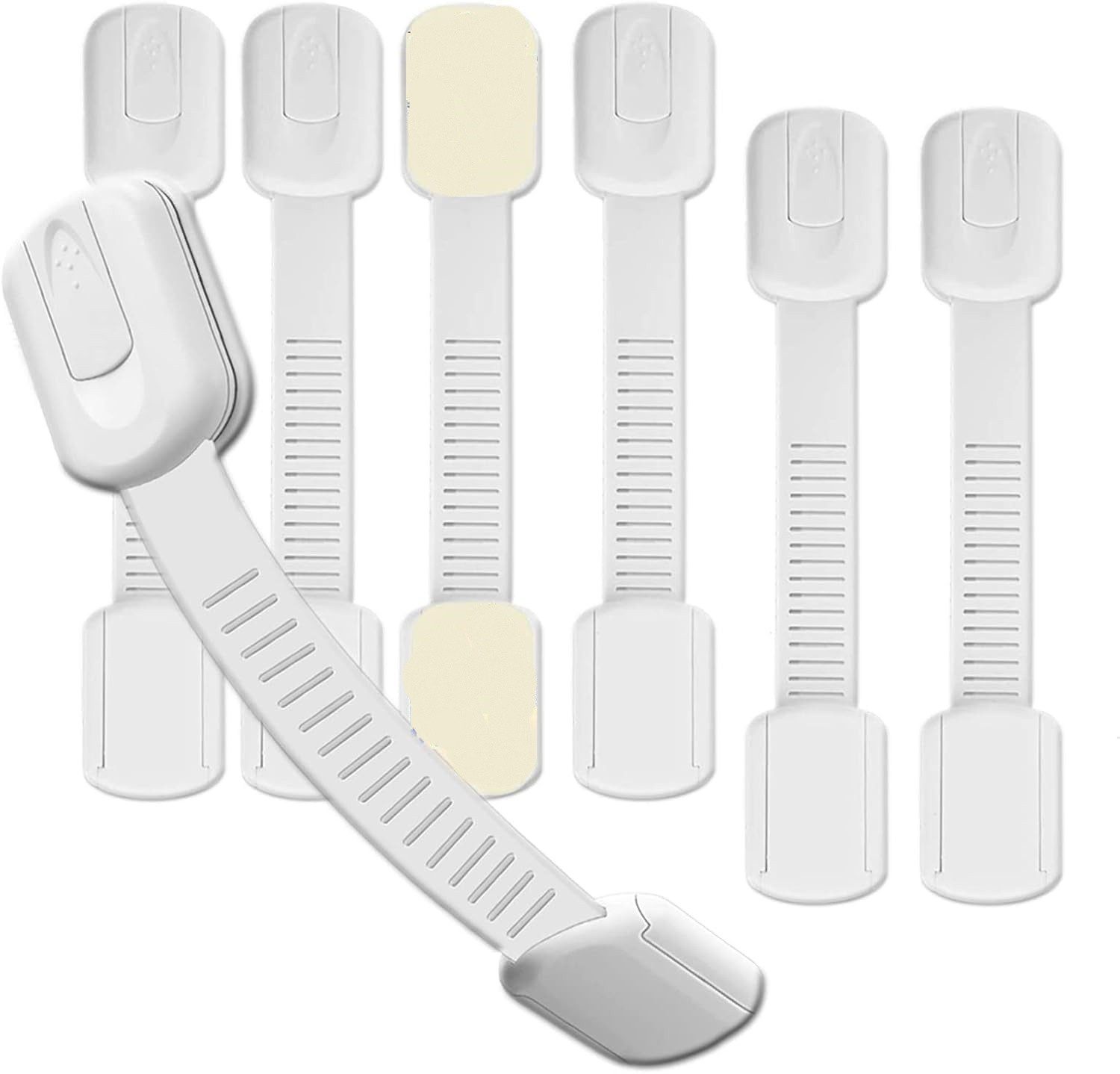 FOUORTUNATE-BEE Schranksystem 6er Set Kindersicherung für Schrank & Schublade – Klebeschloss Weiß (6-St) Baby Schubladensicherung Set – Schrankschloss ohne Bohren Weiß
