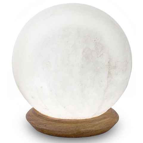 HIMALAYA SALT DREAMS Salzkristall-Tischlampe USB-Ball, LED wechselbar, Warmweiß, Handgefertigt aus Salzkristall - jeder Stein ein Unikat, ca. 2,3 kg