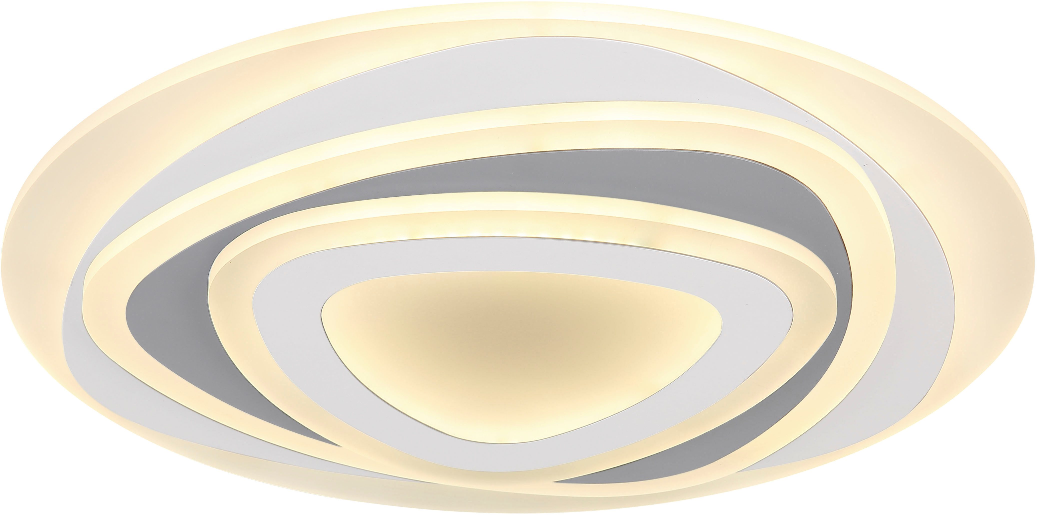 GLOBO LIGHTING Deckenleuchte SABATINO, LED fest integriert, Deckenleuchte Weiß/Anthrazit, dimmbar, LED 46W, Fernbedienung