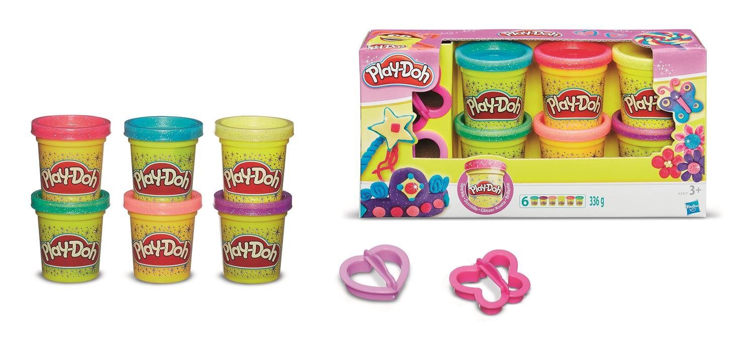 Hasbro Knete Hasbro A5417EU8 - Play-Doh Glitzerknete 6er-Pack