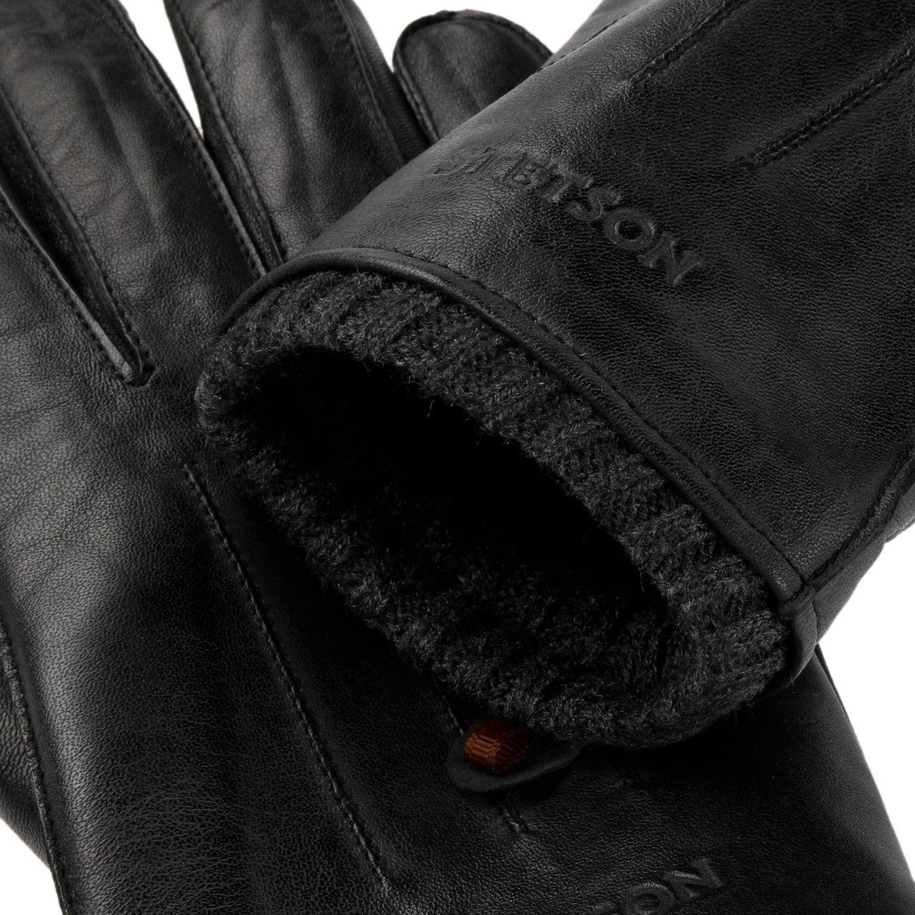 Stetson Lederhandschuhe (1-St) Fingerhandschuhe mit Futter