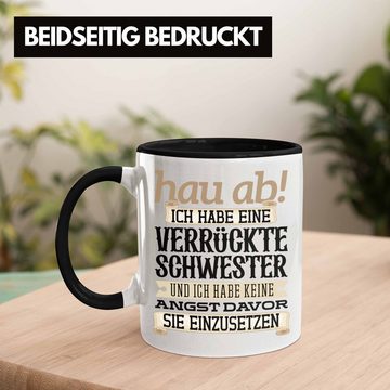 Trendation Tasse Trendation - Ich Habe Einen Verdammt Tolle Schwester Tasse Geschenk von Bruder Geschwister Geschenkidee Geburtstag Spruch