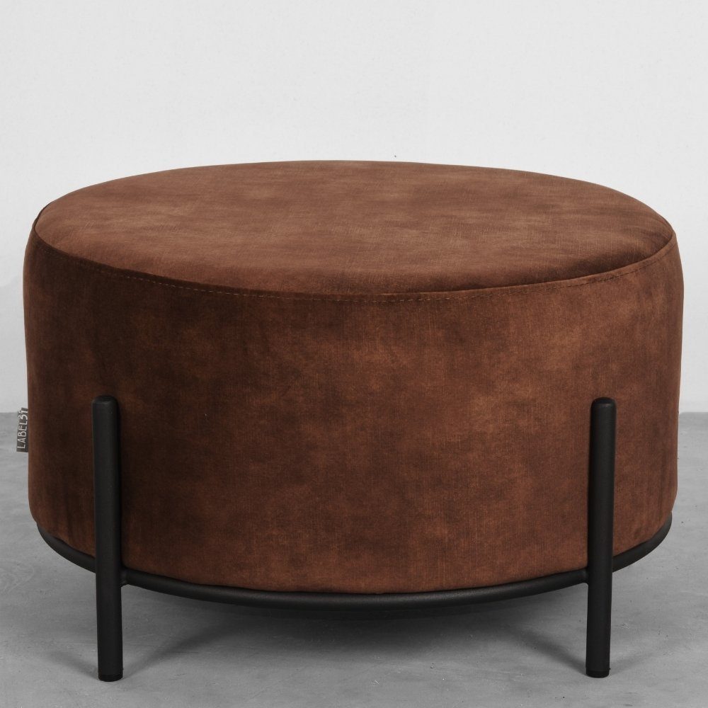RINGO-Living Stuhl Hocker Healani in Rostfarbig aus Velours 340x570mm, Möbel