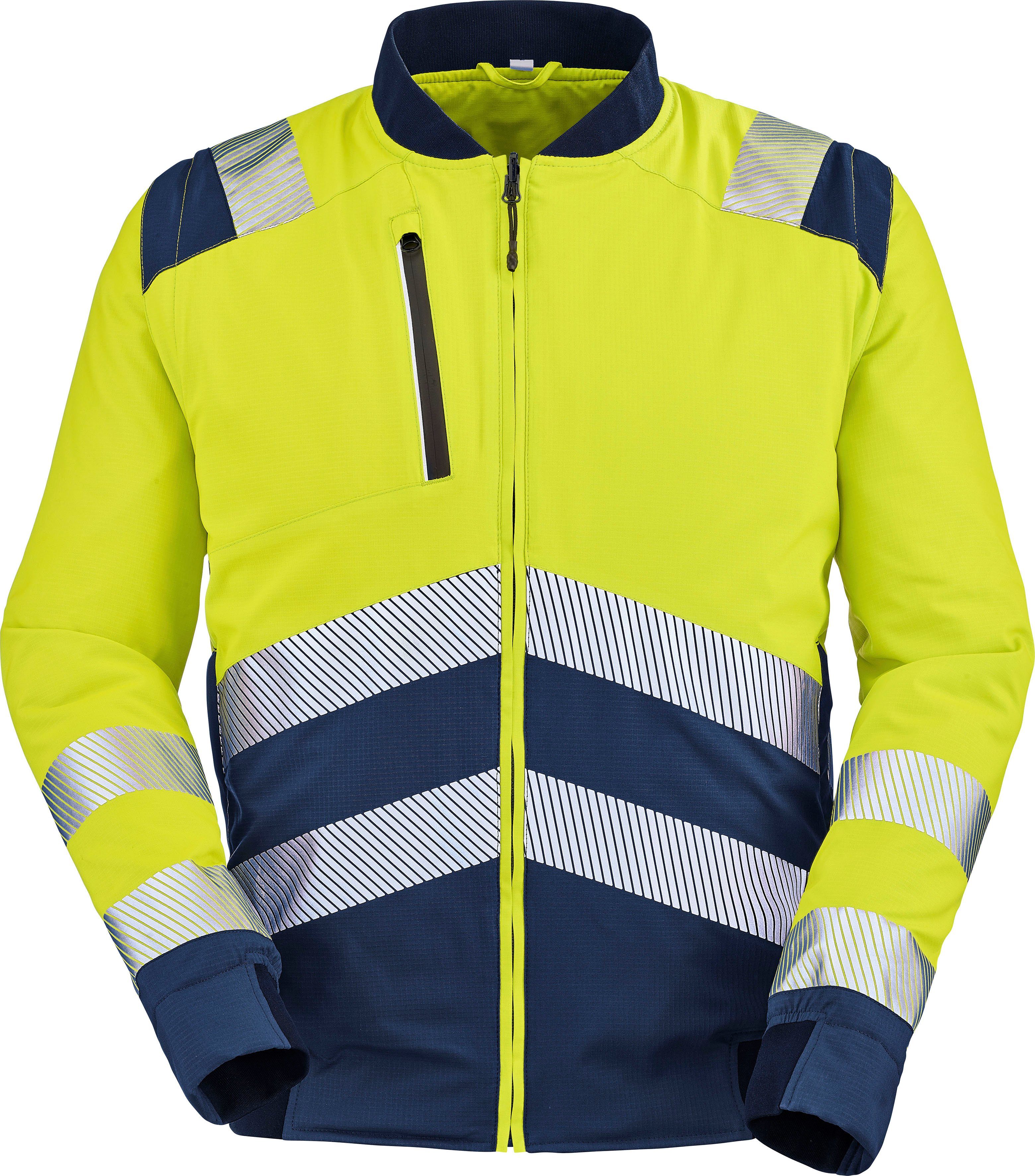 Cepovett Arbeitsjacke FLUO Gr. Unisex GELB 3XL, Hochsichtbare Teddy-Jacke NAVY PU-Membrane / "Alpilles" S Warnschutz, 