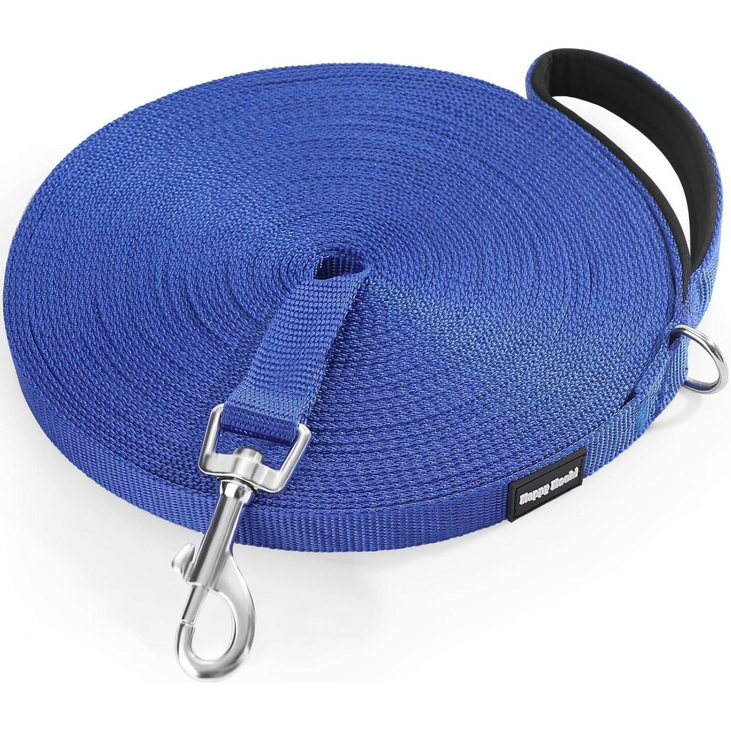 HAPPY HACHI Schleppleine Extralange Schleppleine für Hunde Nylon Trainingsleine mit D-Karabiner