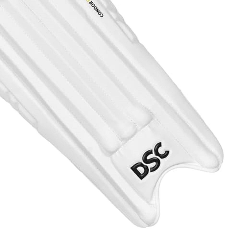 DSC Protektoren-Set DSC Condor Flite Cricket Wicket Keeper Beinschutz (Verkaufspaket: 1 Wicket Keeper Beinschutz, Kompakte, umschließende Passform), Mehrfarbiges Design für stilvolle, professionelle Cricket-Ausrüstung.