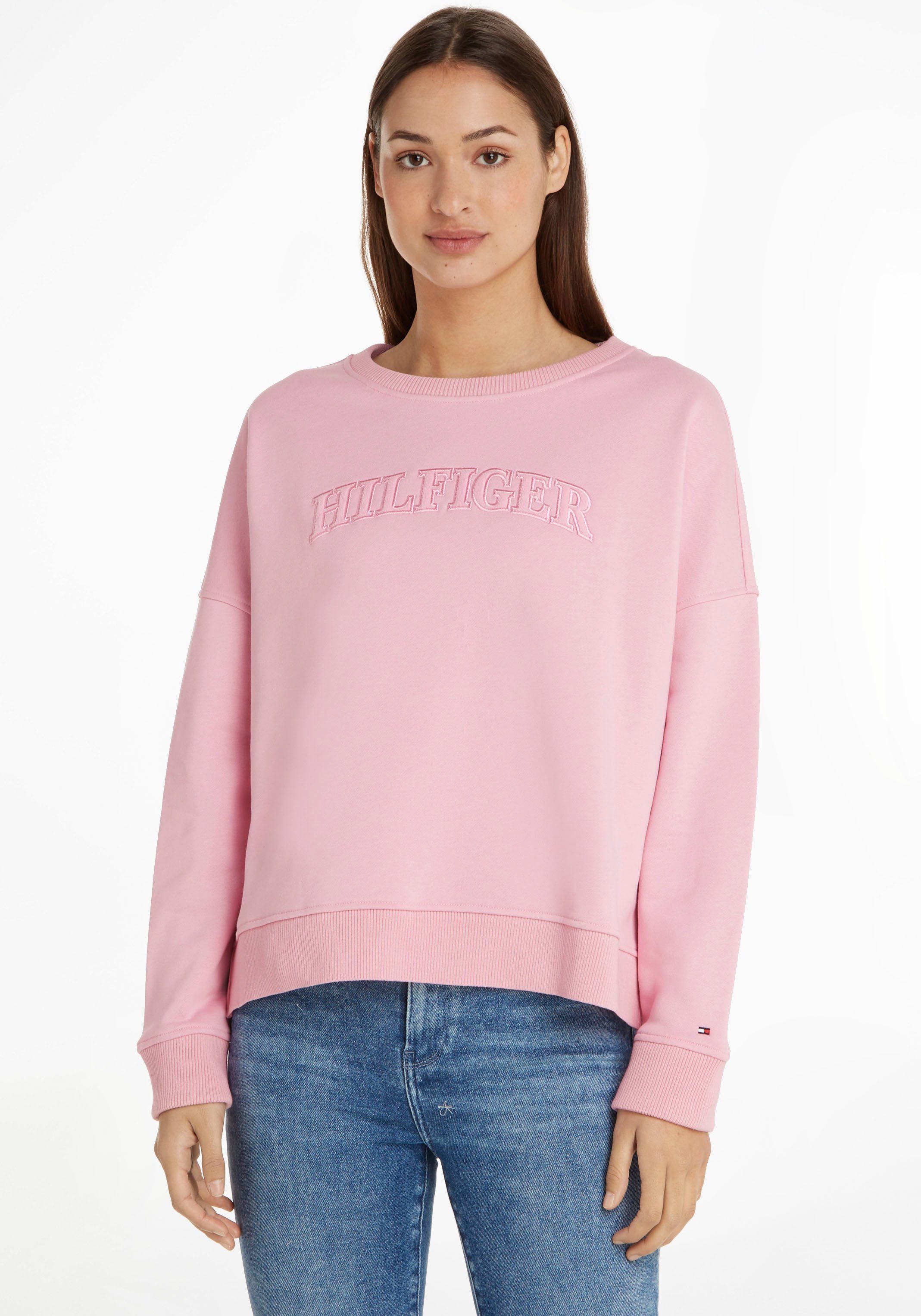Tommy Hilfiger Sweatshirt RLX TONAL HILFIGER O-NK SWTSHIRT mit Tommy Hilfiger Markenlabel Classic-Pink | Sweatshirts