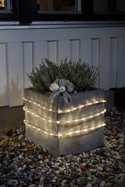 KONSTSMIDE LED-Lichterschlauch Weihnachtsdeko aussen, 96-flammig, 6 m, mit Lichtsensor und 6h und 9h Timer, 96 warm weiße Dioden