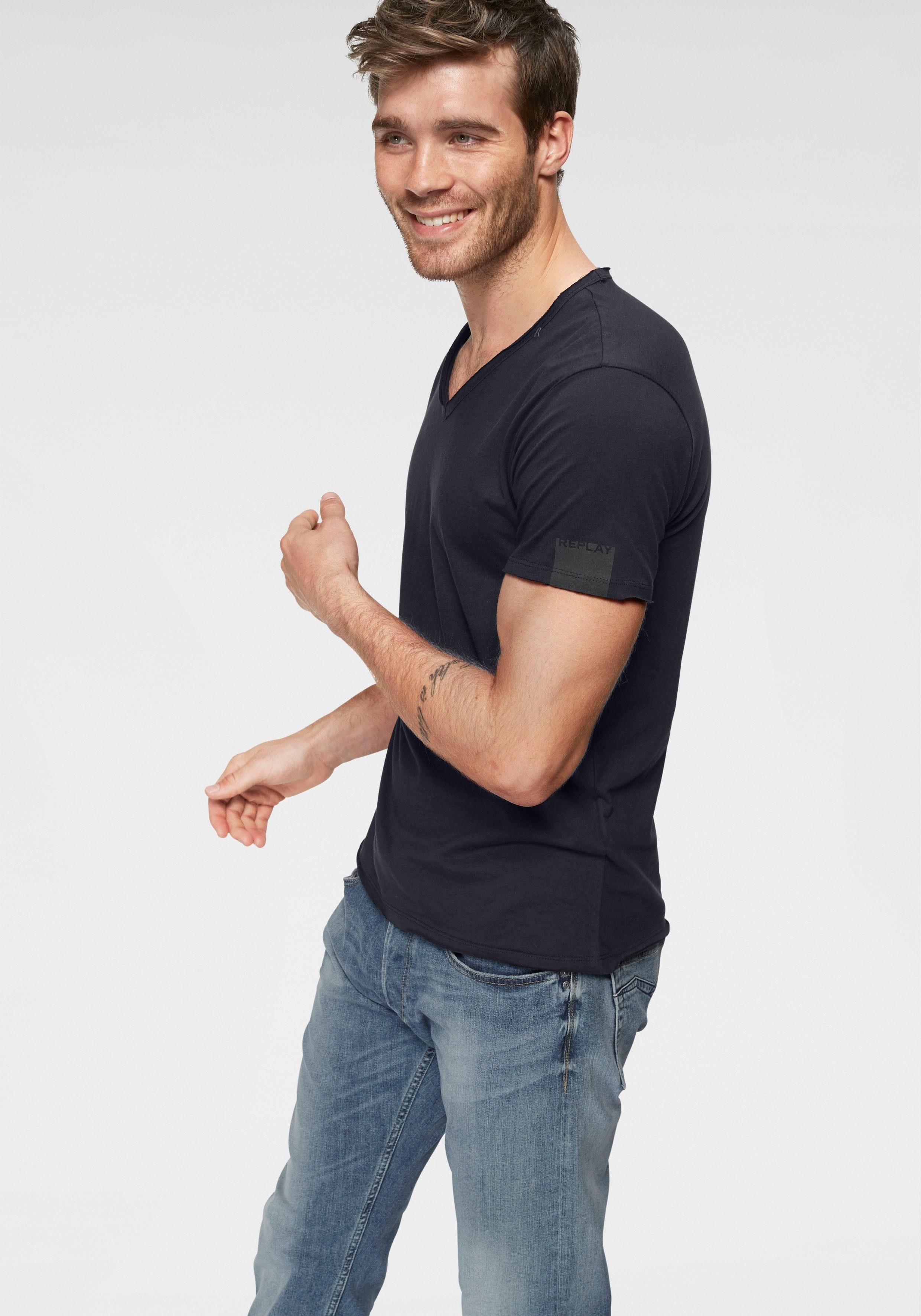 Replay T-Shirt offenen Kanten