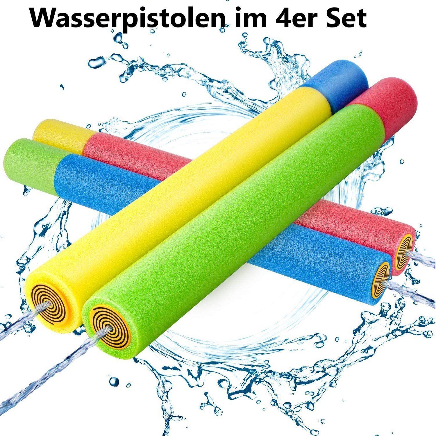 Sena Wasserpistole XXL Spritzkanone Kinder 4 Stk, Spritzpistole 54cm Wasserspritzpistole (für Kinder & Erwachsene Garten Spielzeug Sommerspielzeug, 4-tlg., Wasserspritze Poolpistole Wasserspielzeug Sommer Wasserspritzpistole), Poolkanone groß Poolpistole Pool Kanone Wasserpistole Wasserkanone